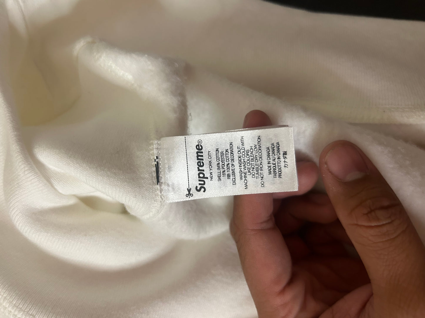 Supreme White and Pink Box Logo Hoodie