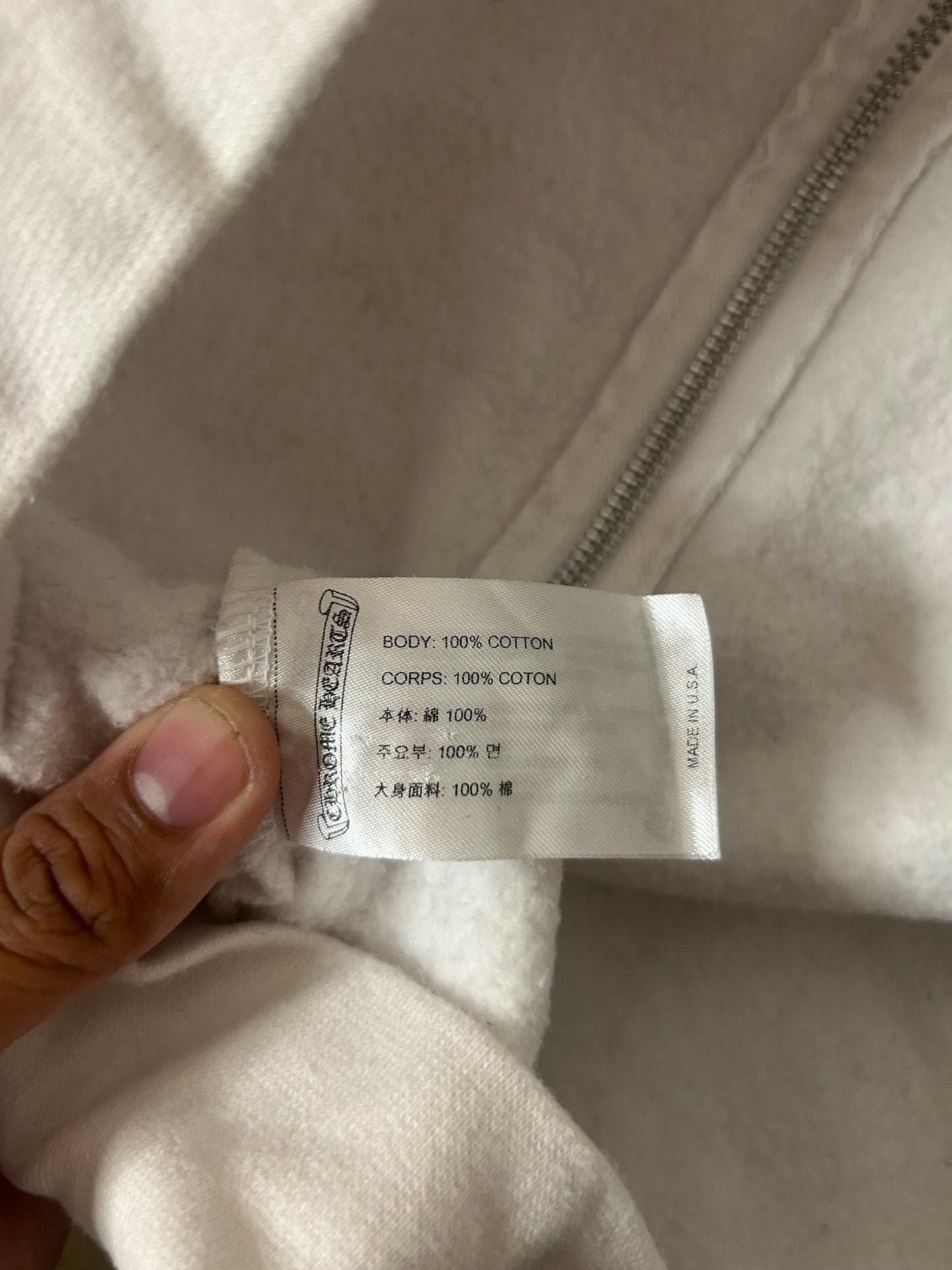 Chrome Hearts White Floral Zip up Hoodie