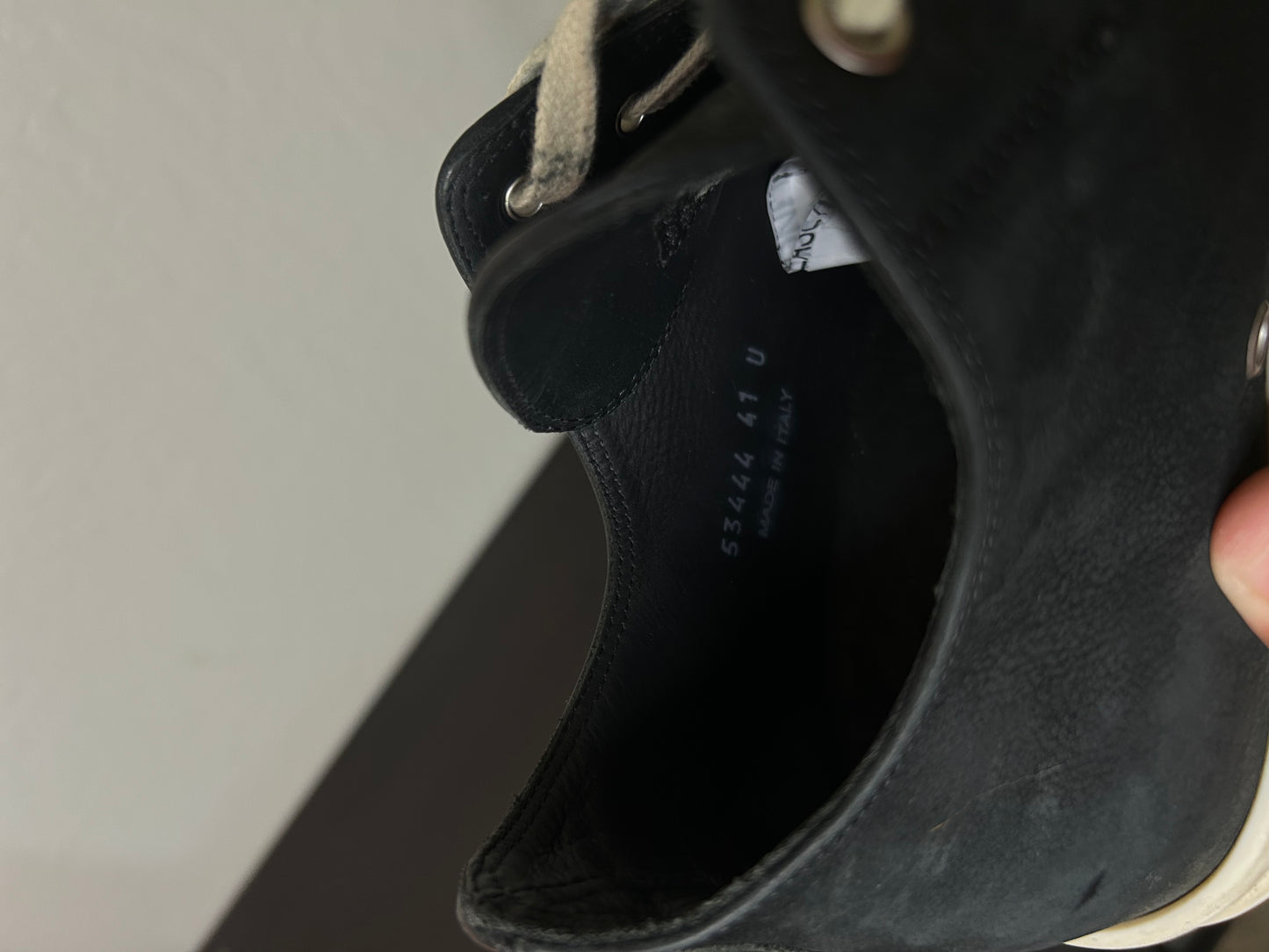 Rick Owens Black Tumbled Leather Ramones