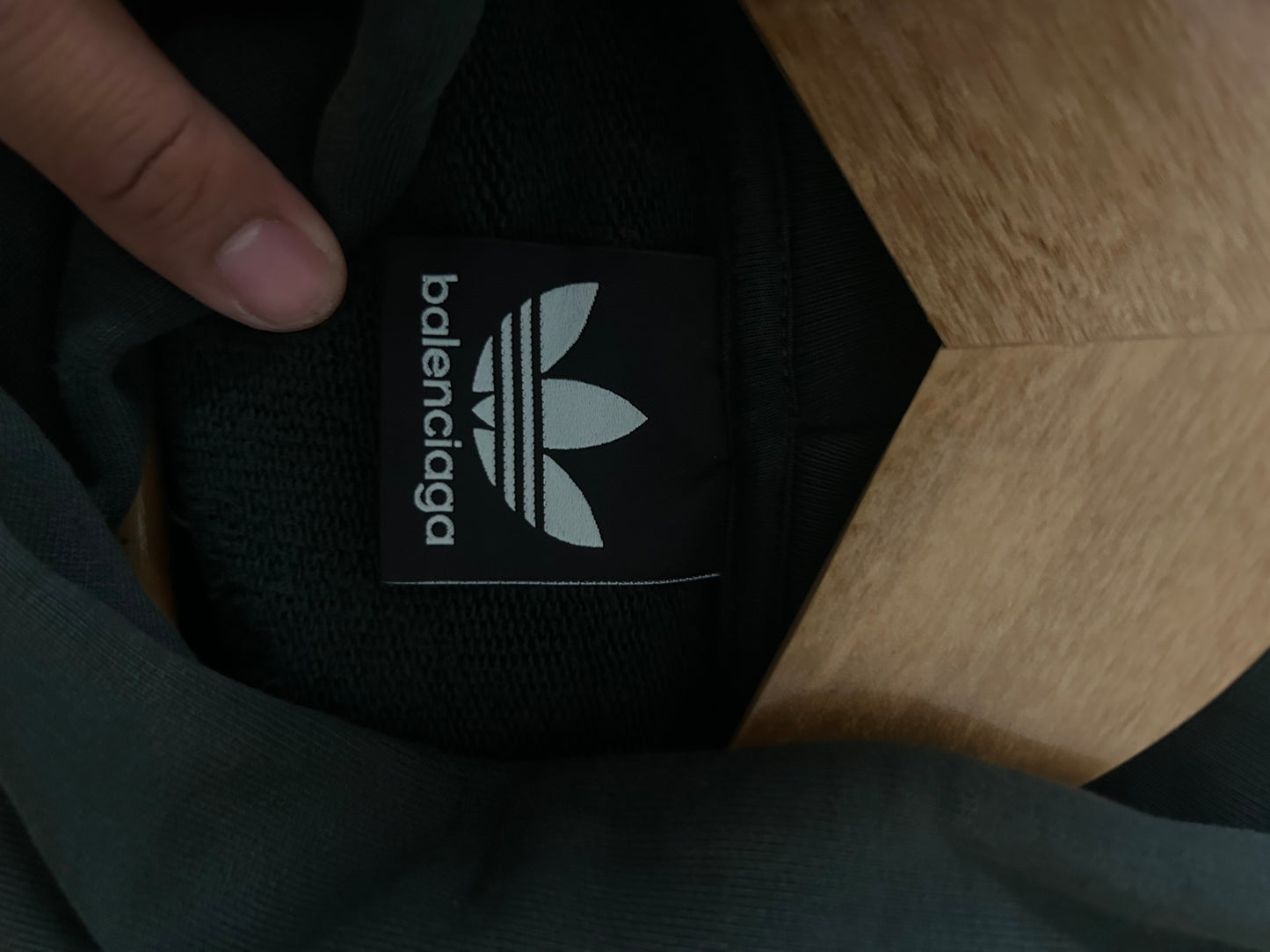 Balenciaga Adidas Green Embroidered Hoodie