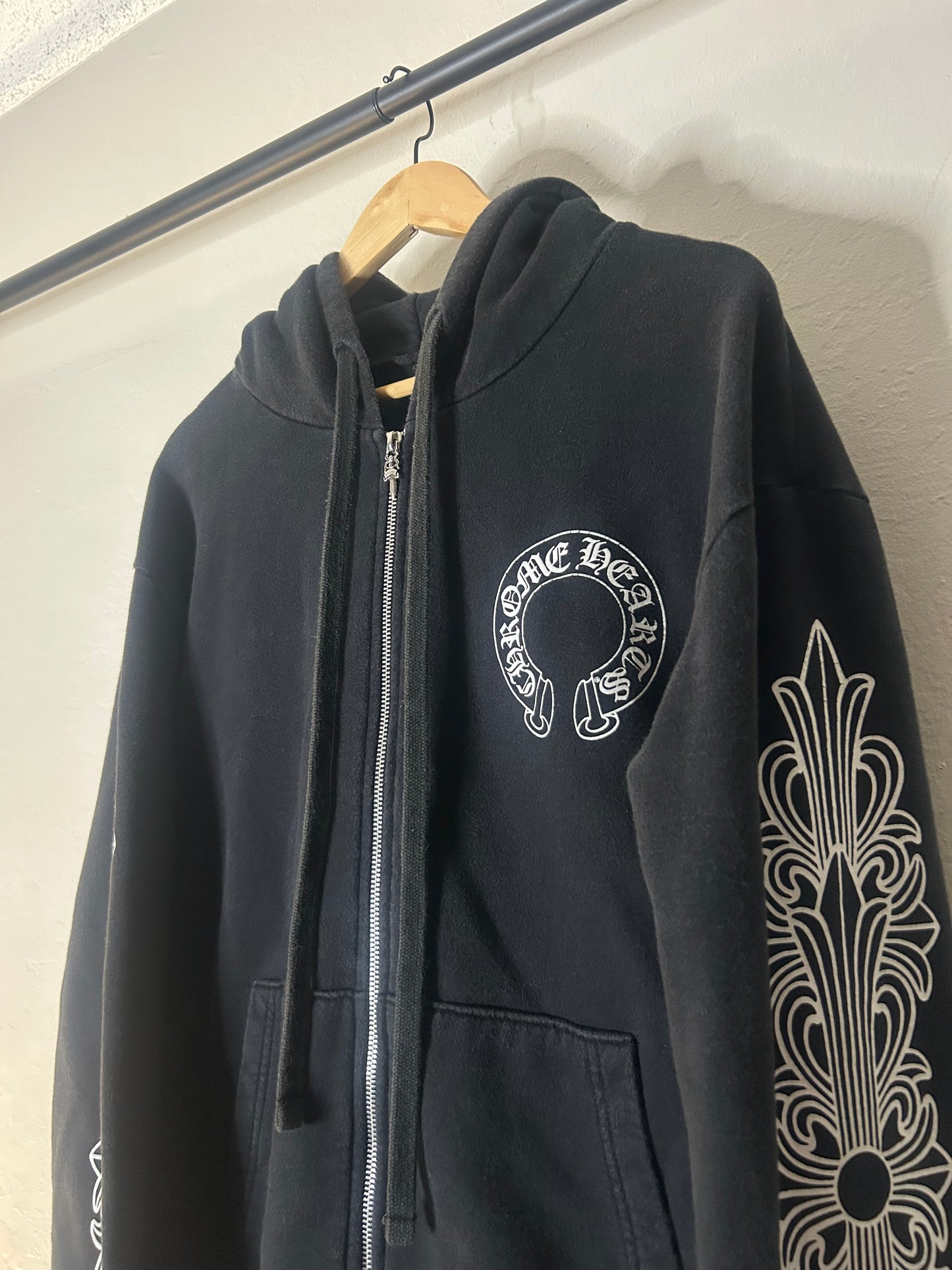 Chrome Hearts Horseshoe Floral Zip Up Hoodie