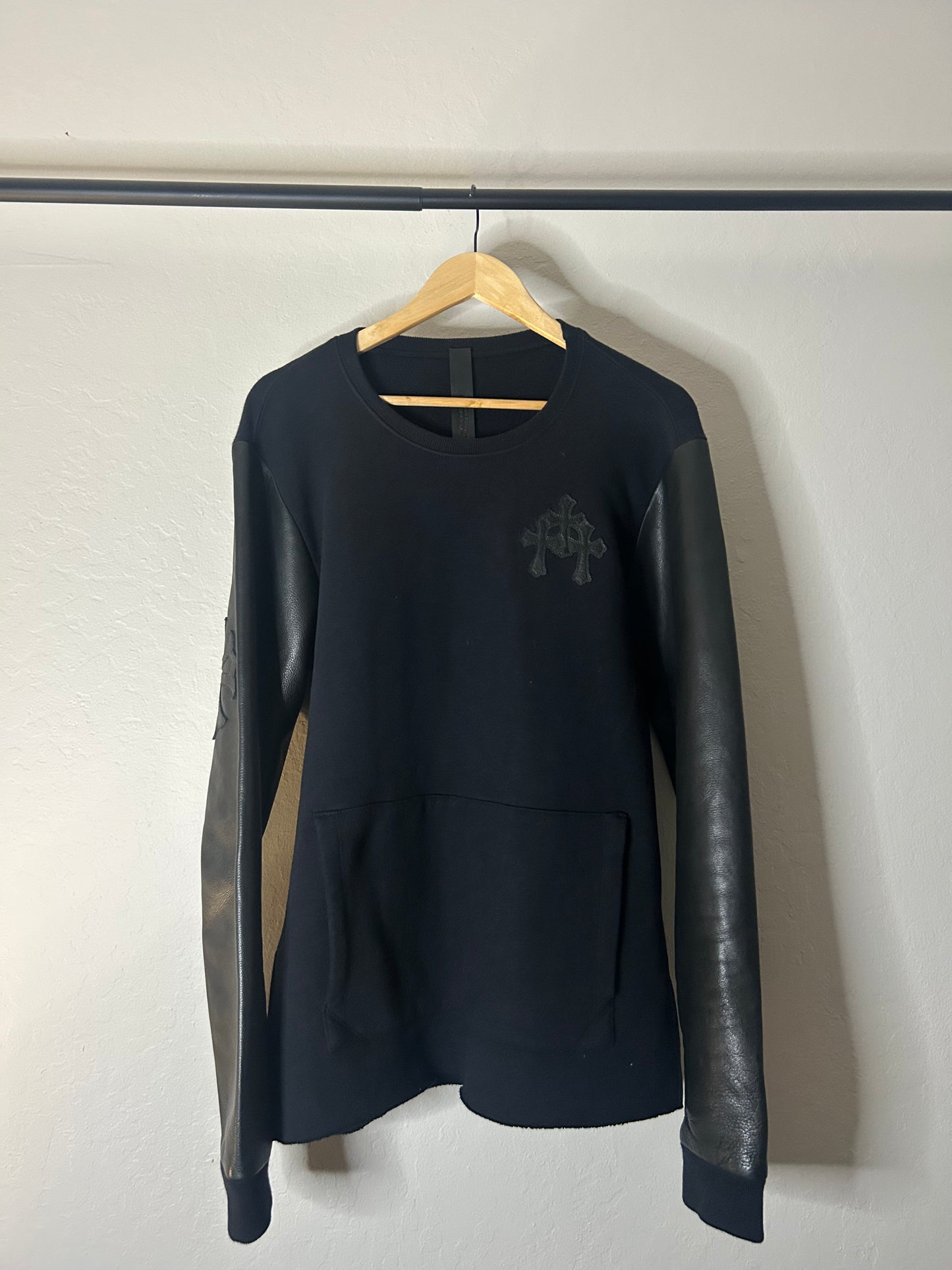 Chrome Hearts Black Triple Cross Leather Sweater