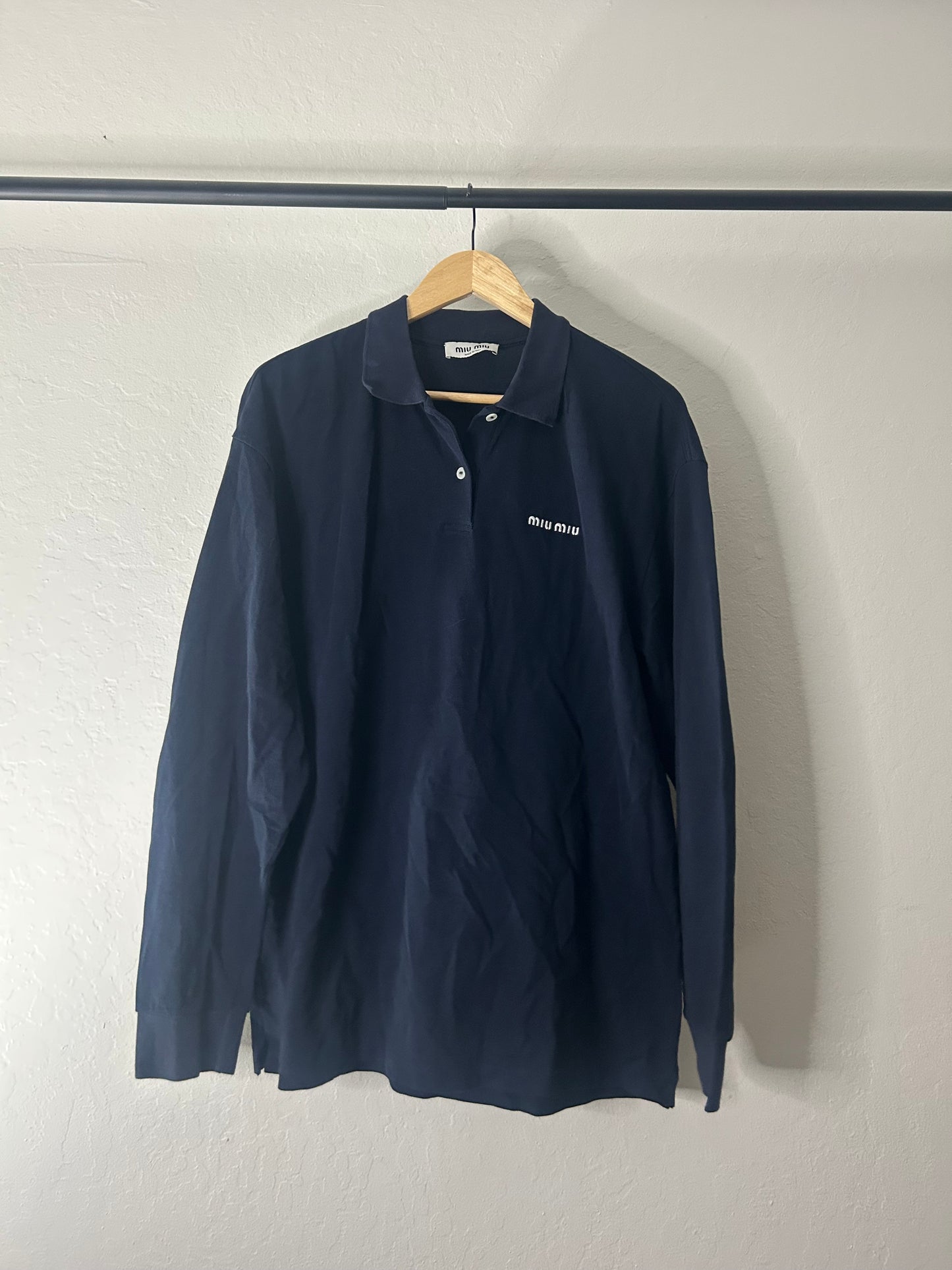 Miu Miu Navy Polo Longsleeve