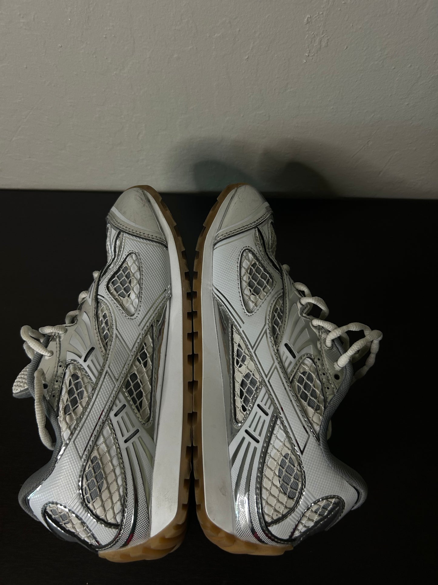 Bottega Veneta White and Silver Orbit Sneaker