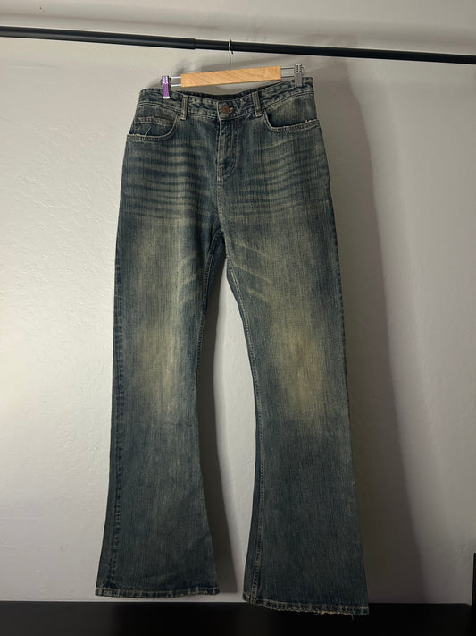 Balenciaga Mud Wash Flare Jeans