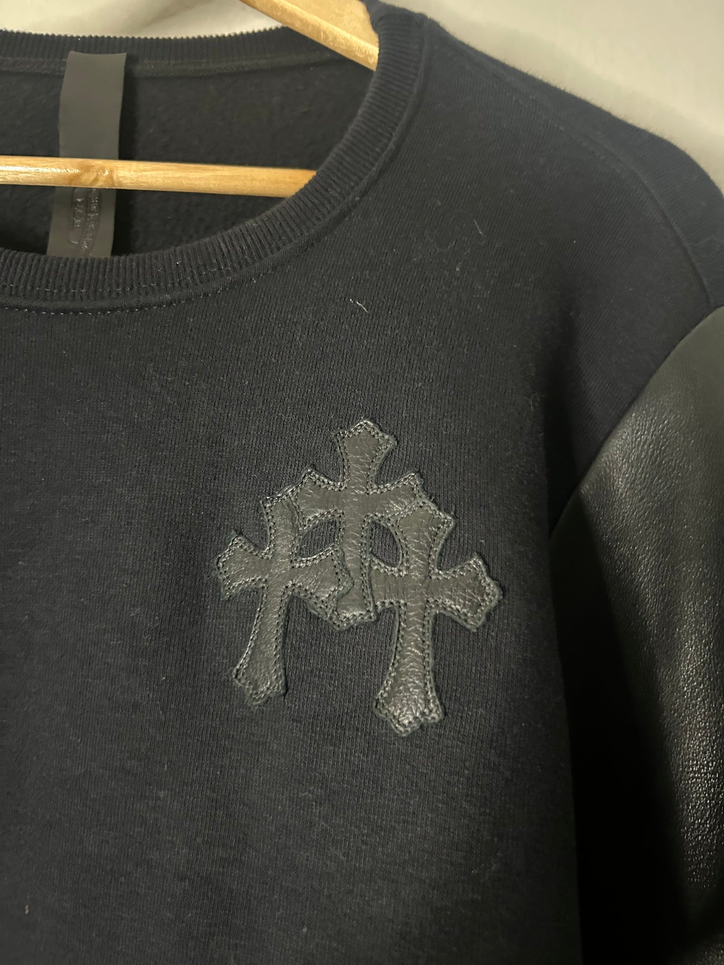 Chrome Hearts Black Triple Cross Leather Sweater