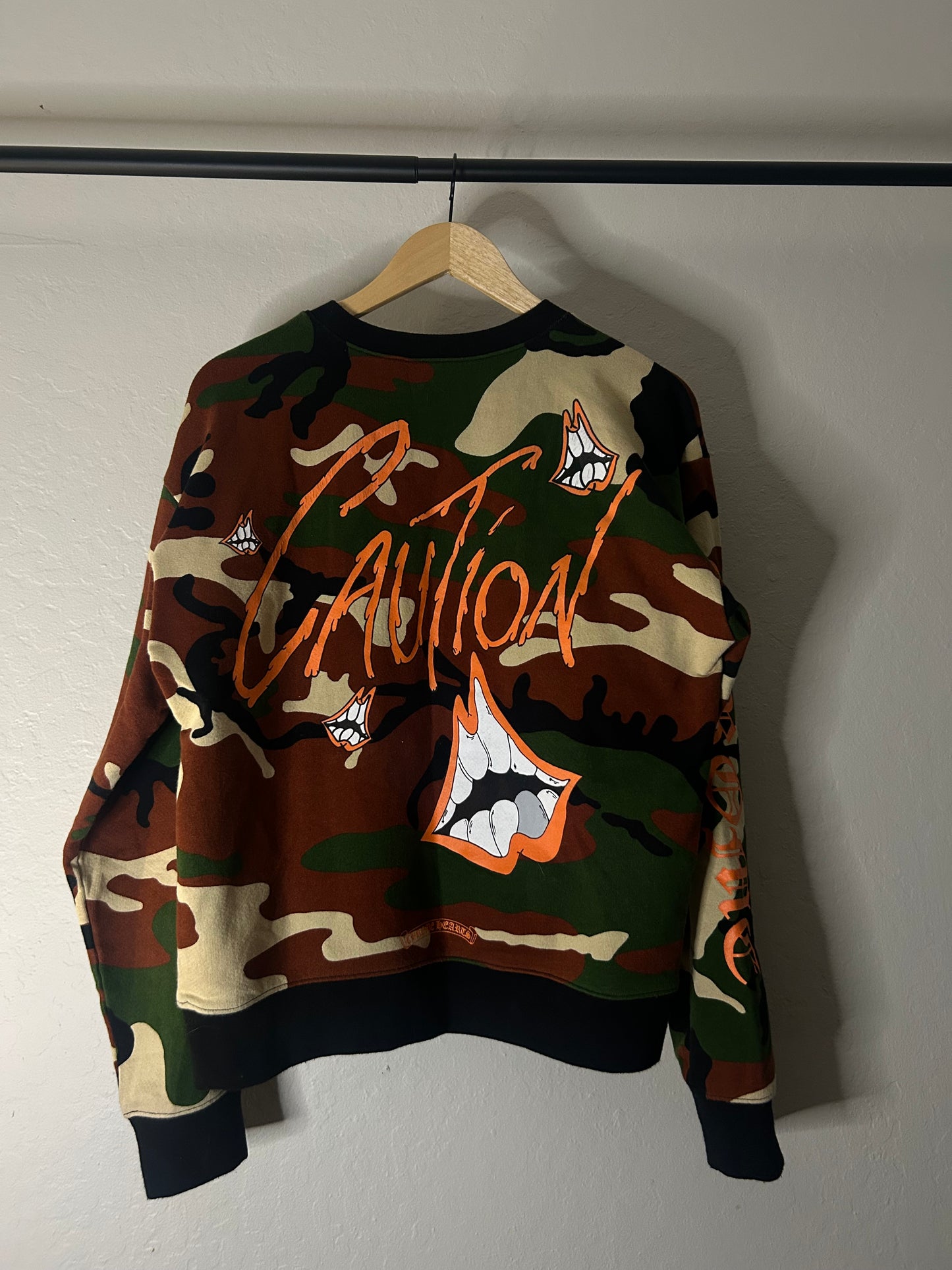 Chrome Hearts Matty Boy Camo Caution Crewneck
