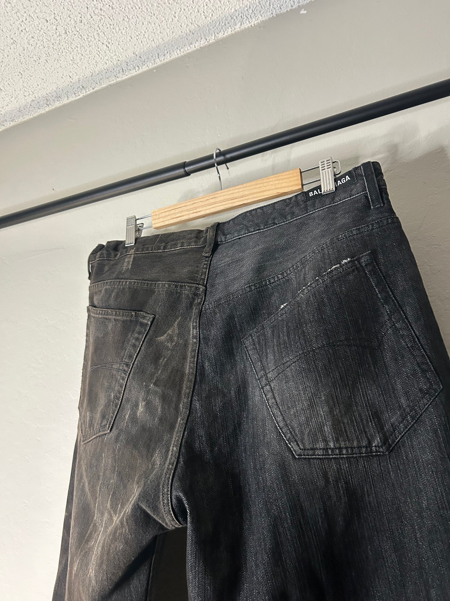 Balenciaga Black Split Hybrid Denim