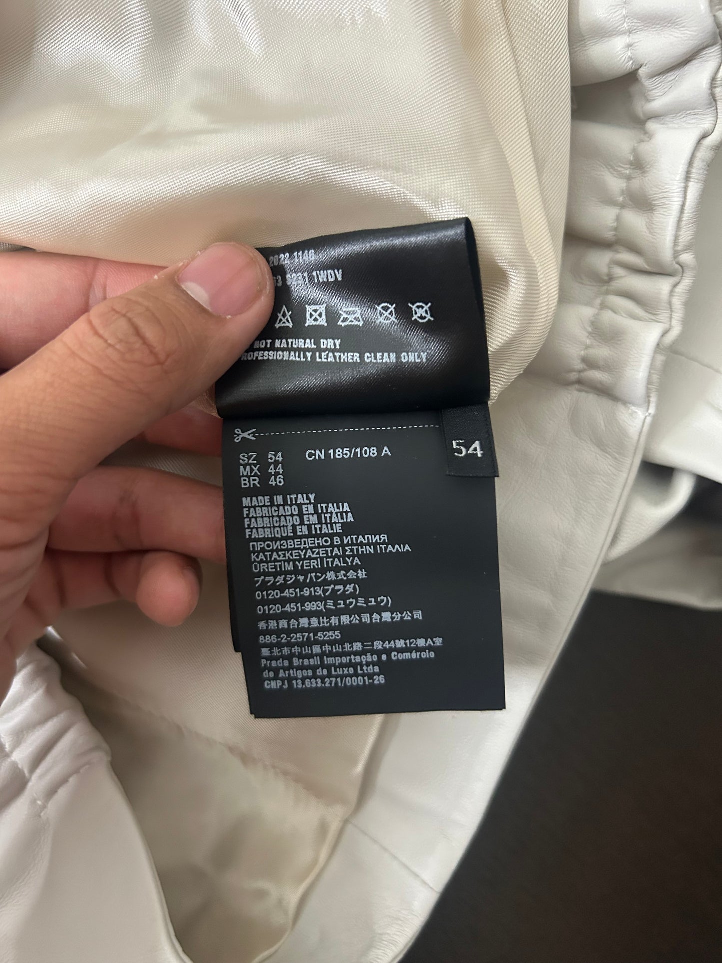 Prada White Leather Work Jacket