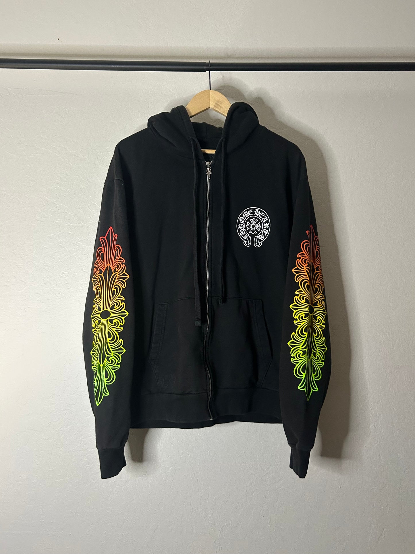Chrome Hearts Gradient Floral Zip Up Hoodie