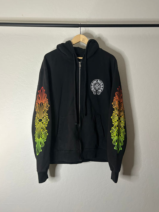 Chrome Hearts Gradient Floral Zip Up Hoodie