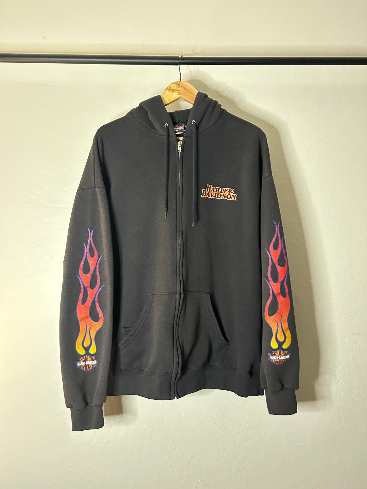 Vintage Harley Flame Zip Up