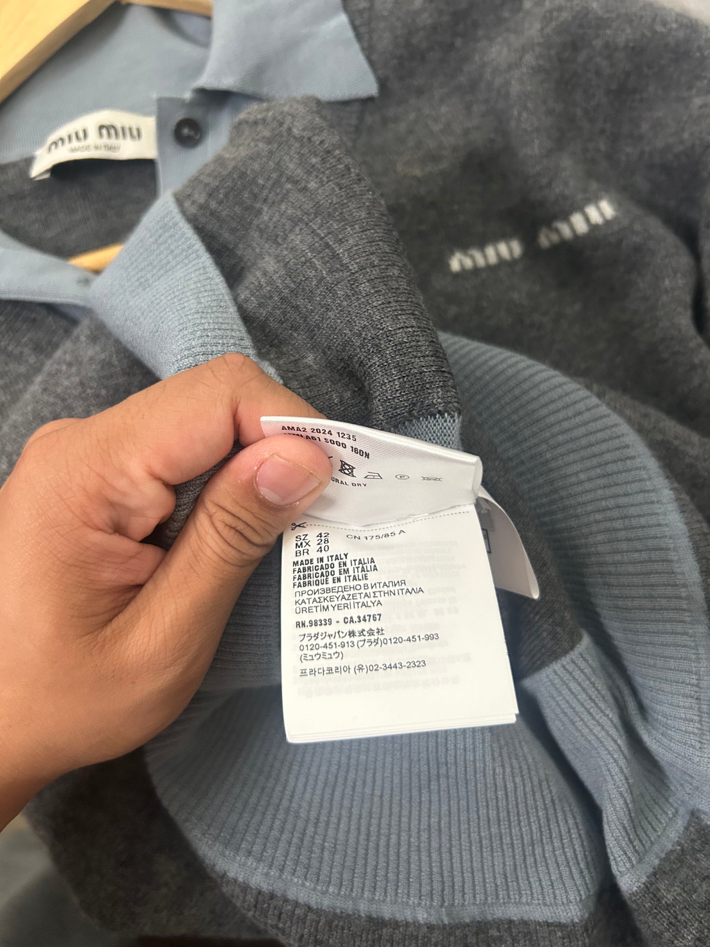 Miu Miu Double Layered Polo Sweater