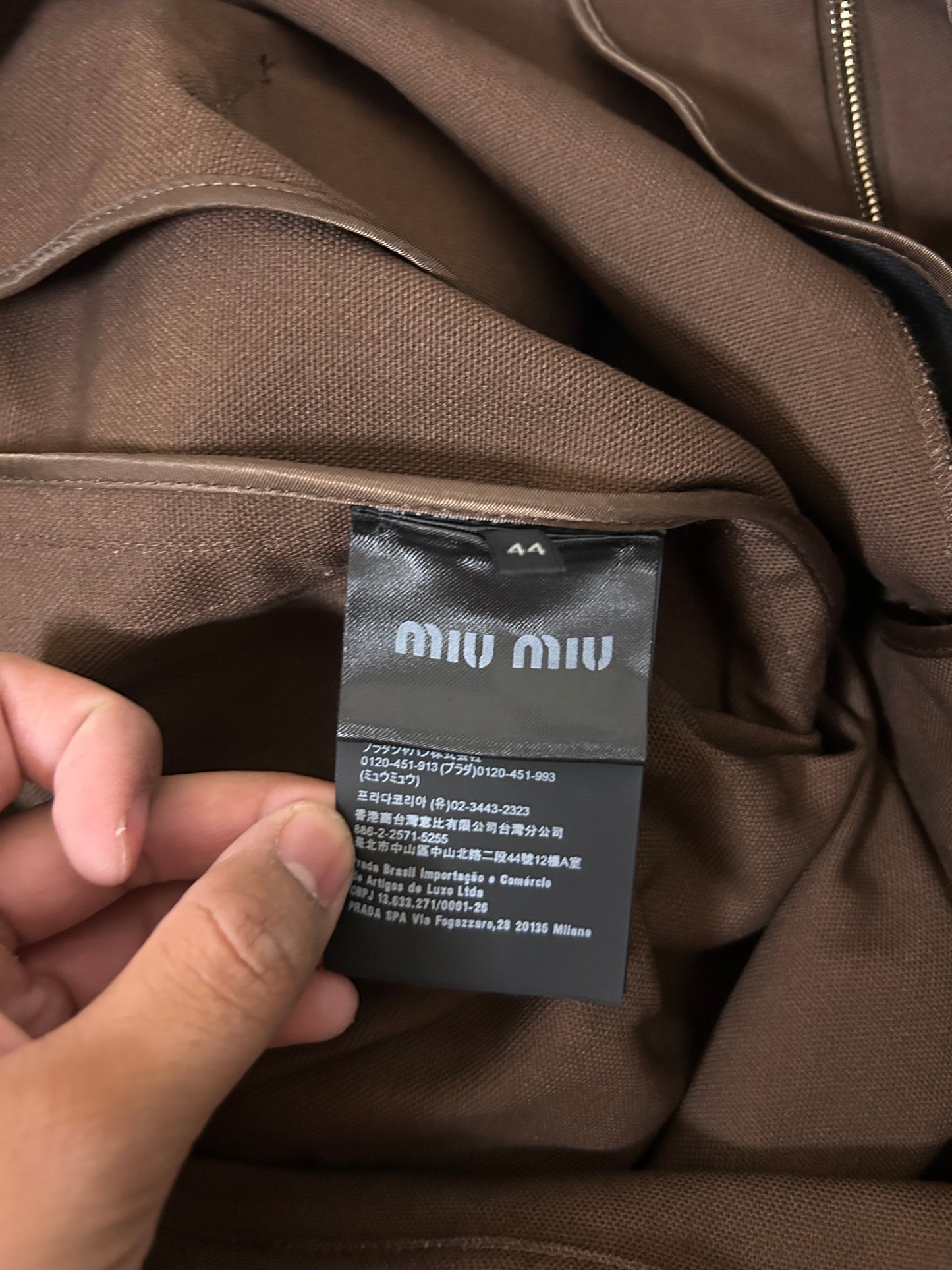 Miu Miu Brown Patchwork Work Jacket