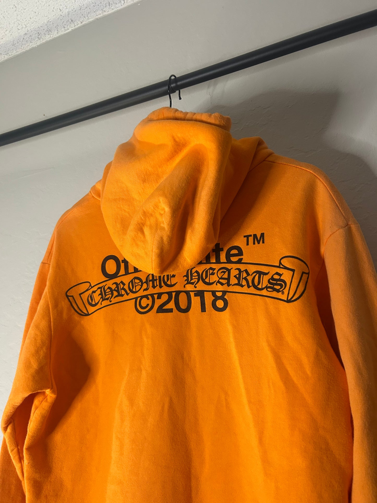 Chrome Hearts Off White Orange Scroll Hoodie