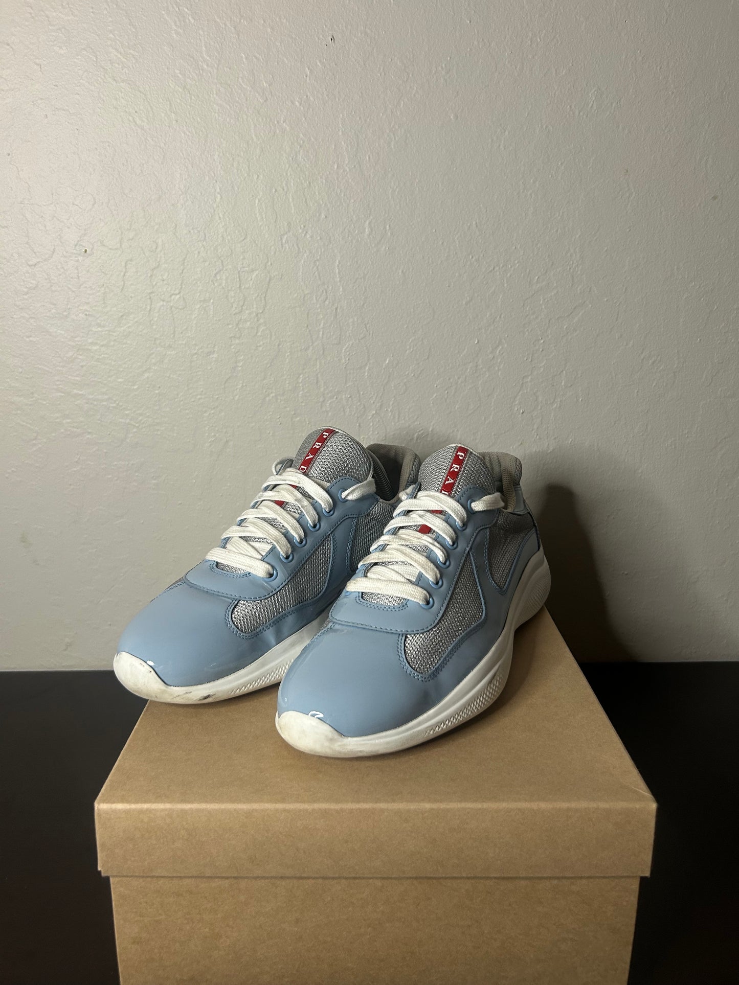 Prada American Cups Patent Baby Blue