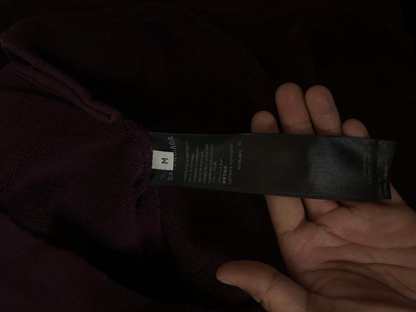 Balenciaga Burgundy Tape Hoodie