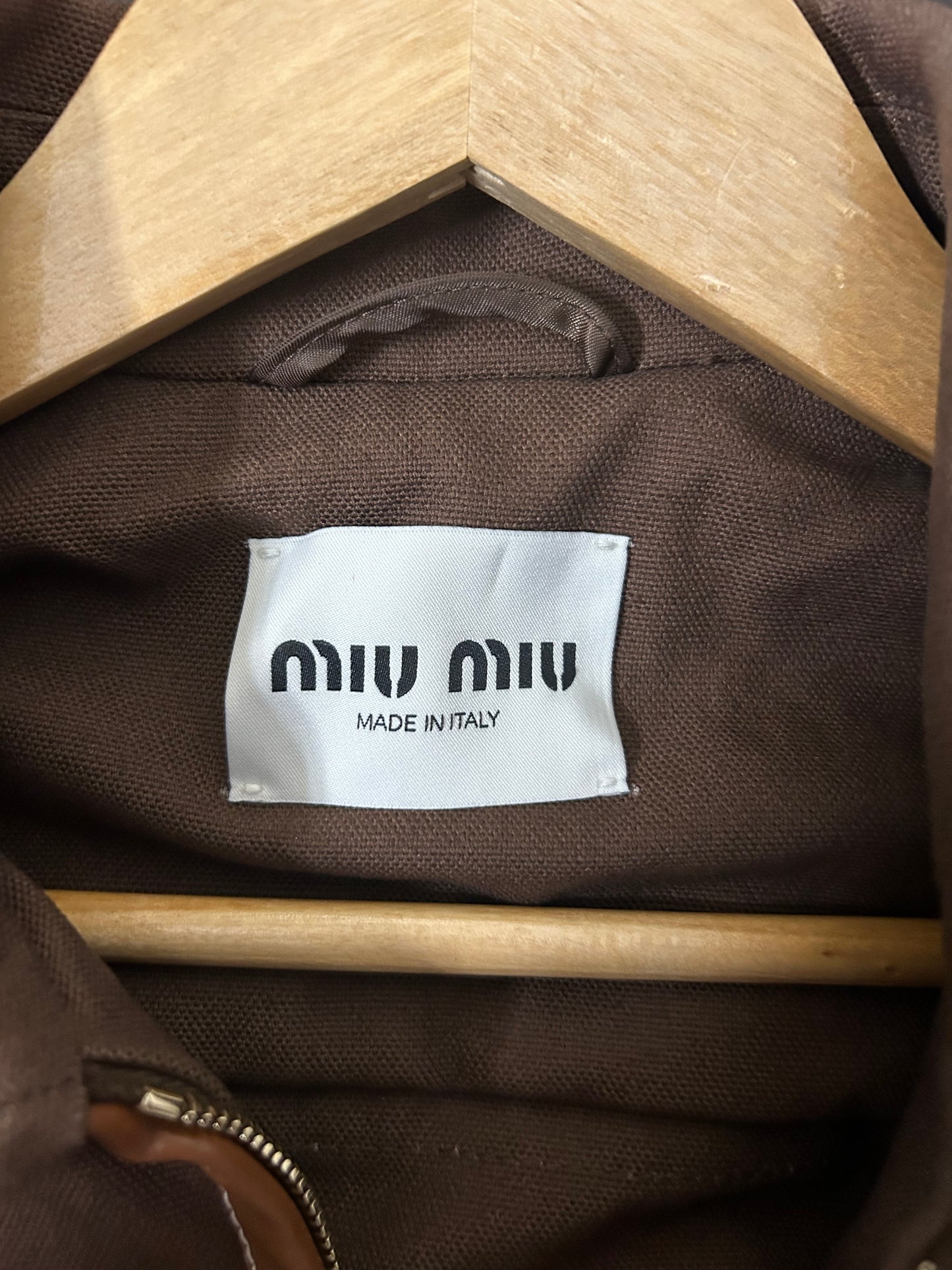 Miu Miu Brown Patchwork Work Jacket