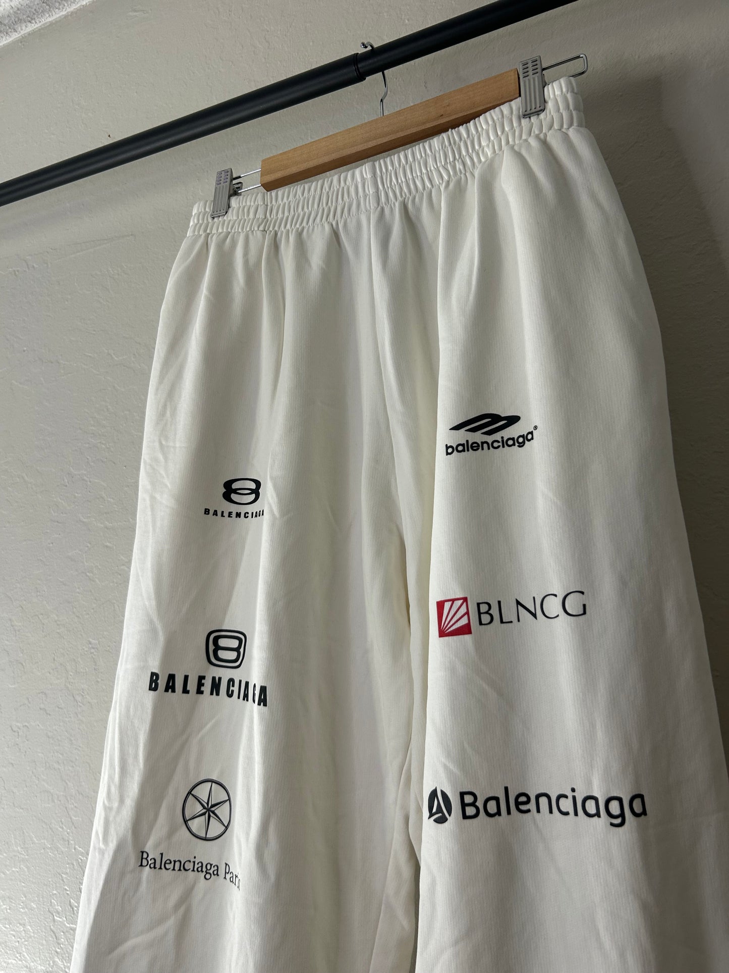 Balenciaga White Top League Logo Sweatpants