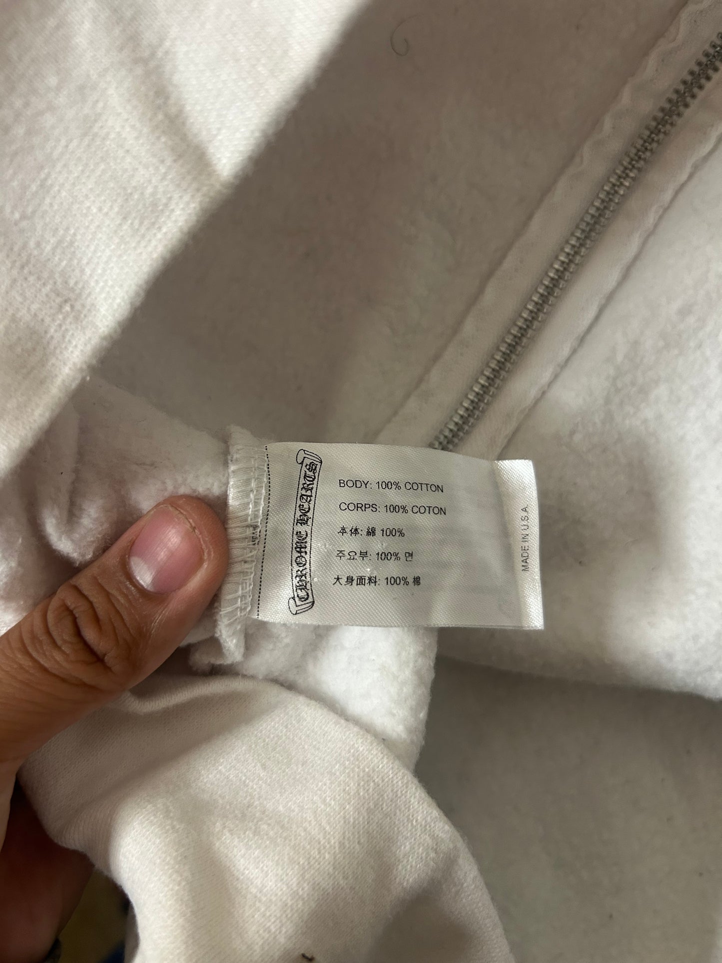 Chrome Hearts White Floral Zip up Hoodie