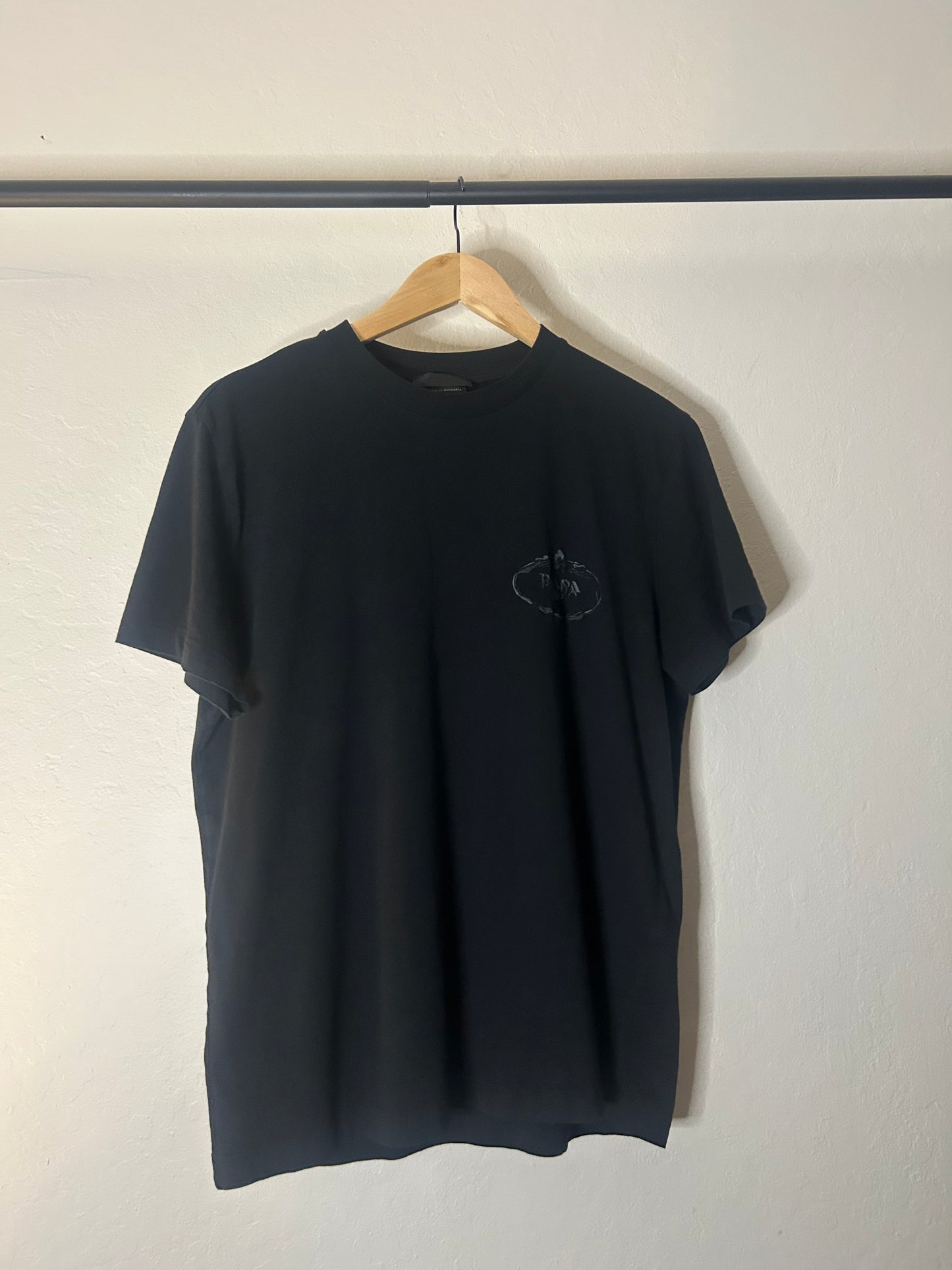 Prada Milano Black Embroidered Tee