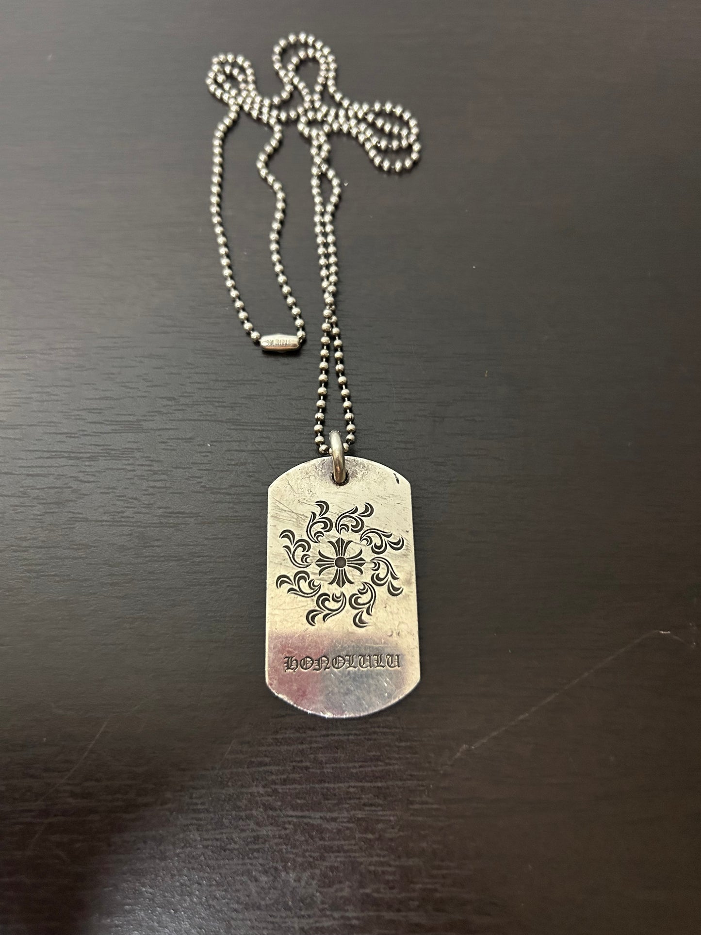 Chrome Hearts Honolulu Dog Tag Pendant and Chain