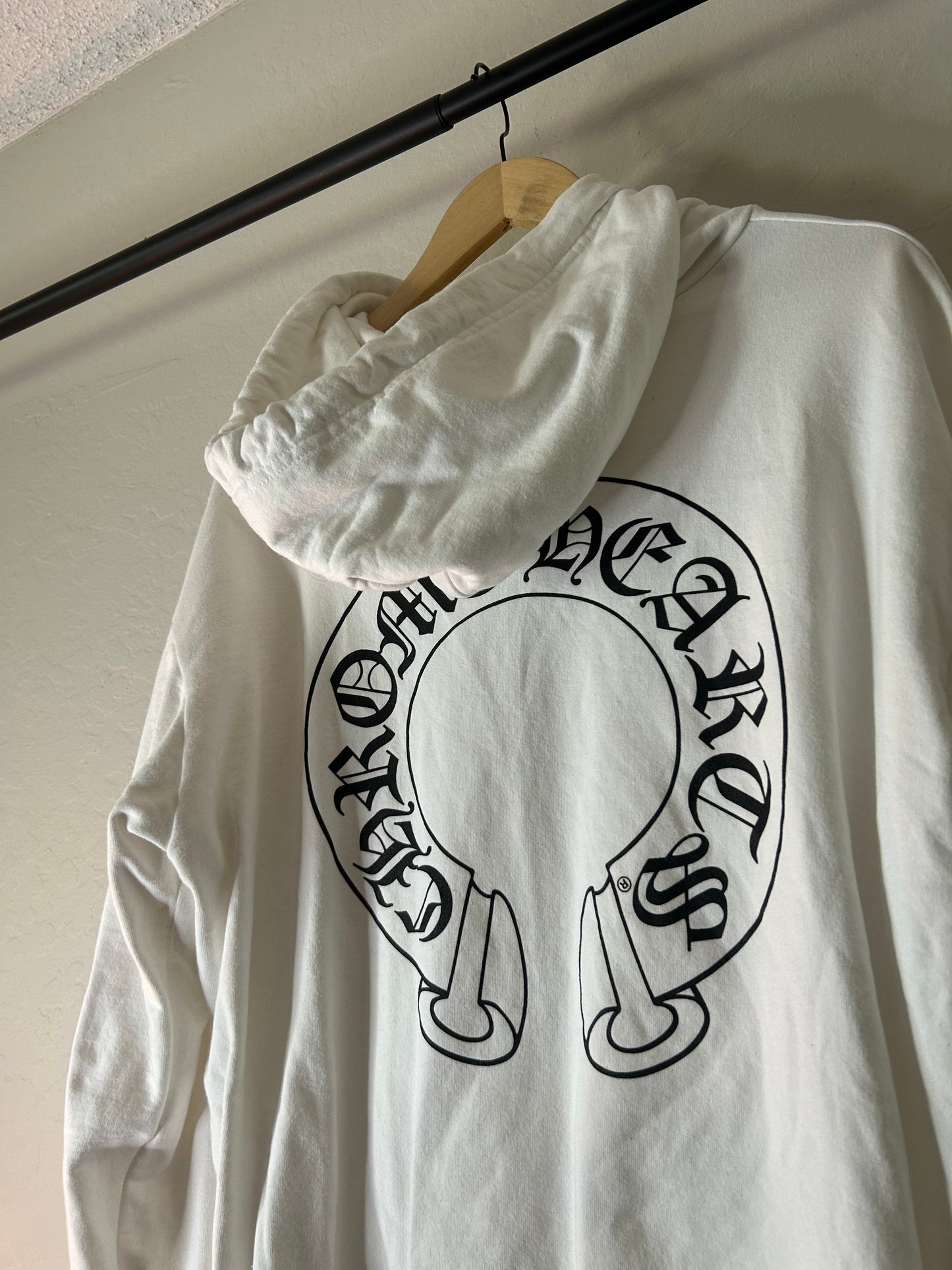 Chrome Hearts White Floral Horseshoe Pullover Hoodie