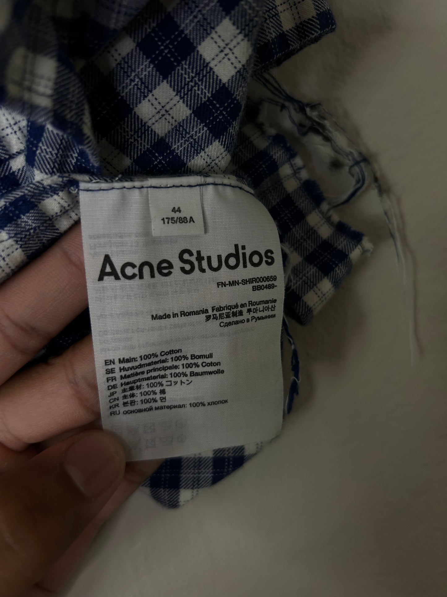 Acne Studios Plaid Button Up