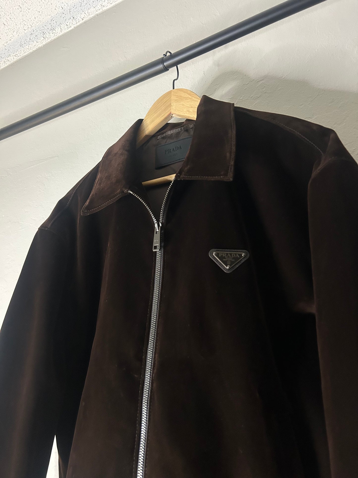Prada Brown Velvet Work Jacket