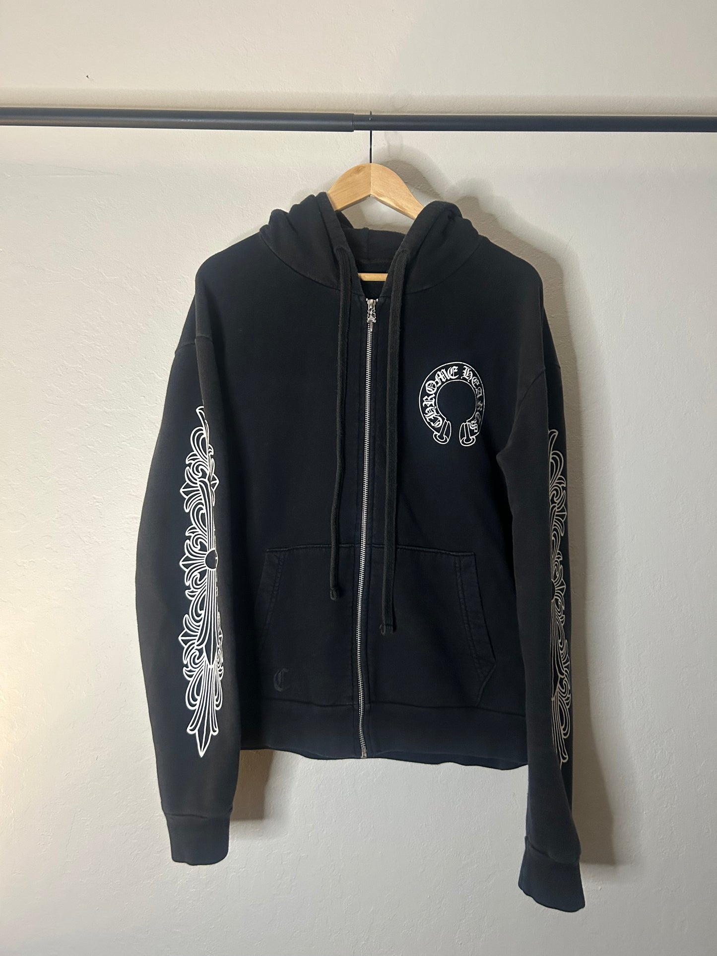 Chrome Hearts Horseshoe Floral Zip Up Hoodie
