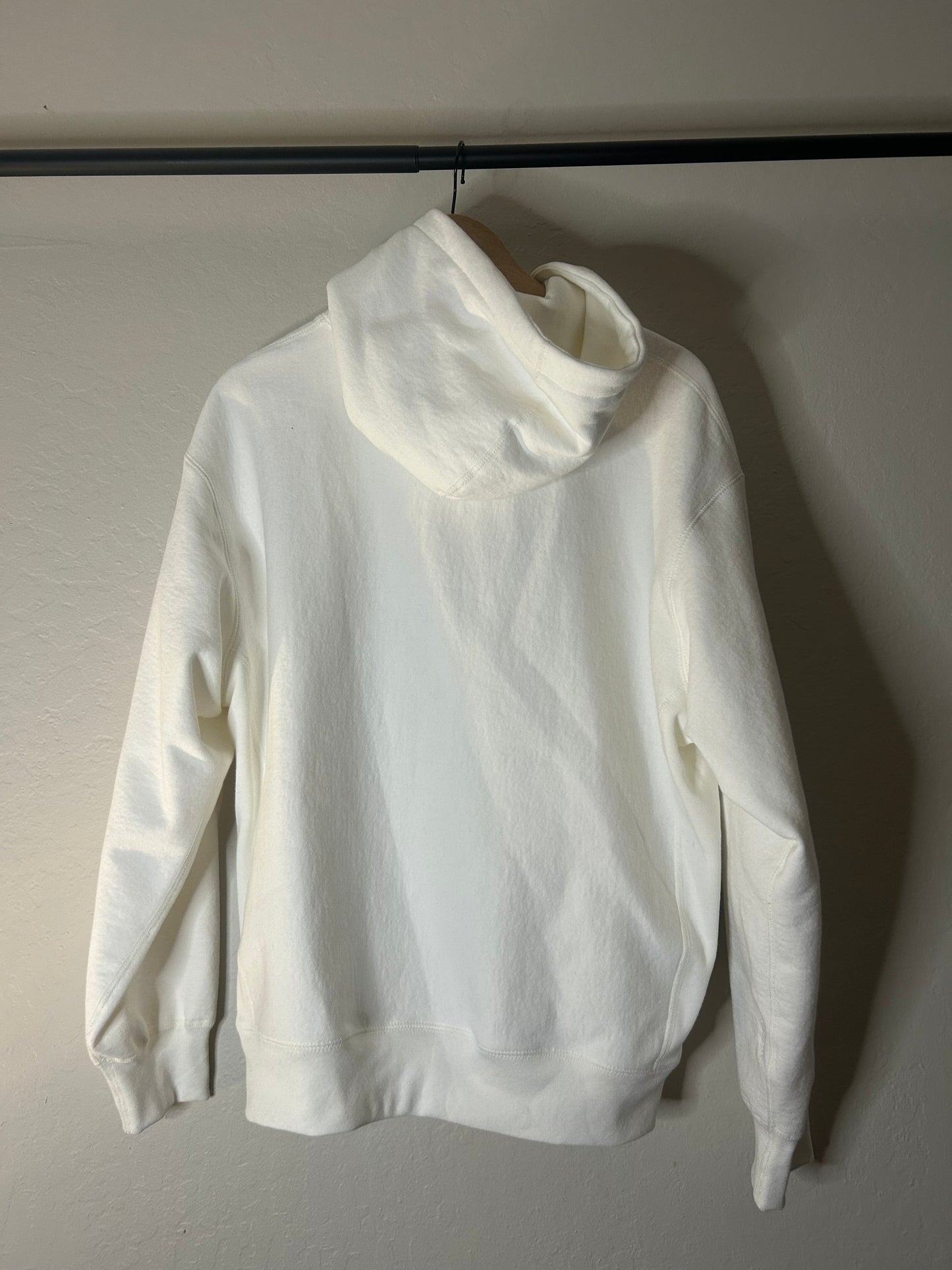 Supreme White and Pink Box Logo Hoodie