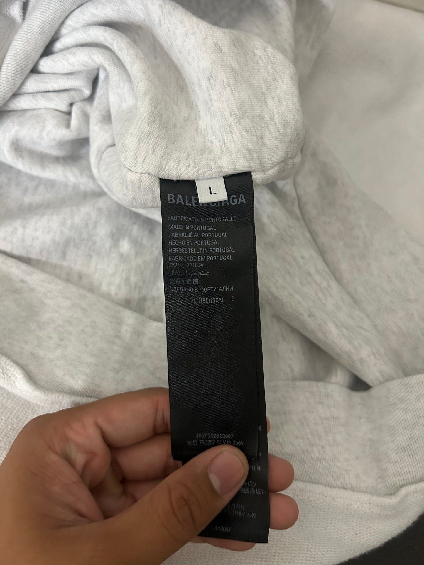 Balenciaga Grey Inside Out Hoodie
