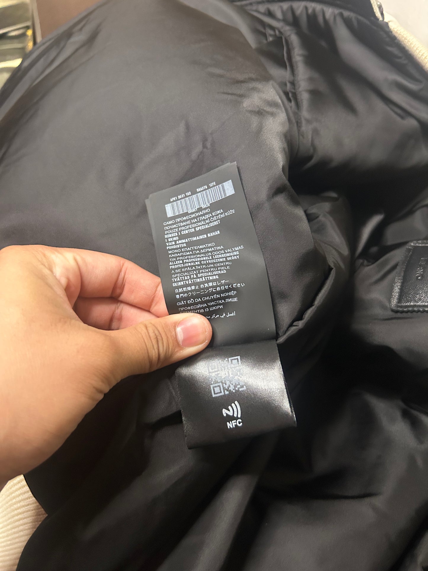 Prada Raf Simons White Leather Bomber