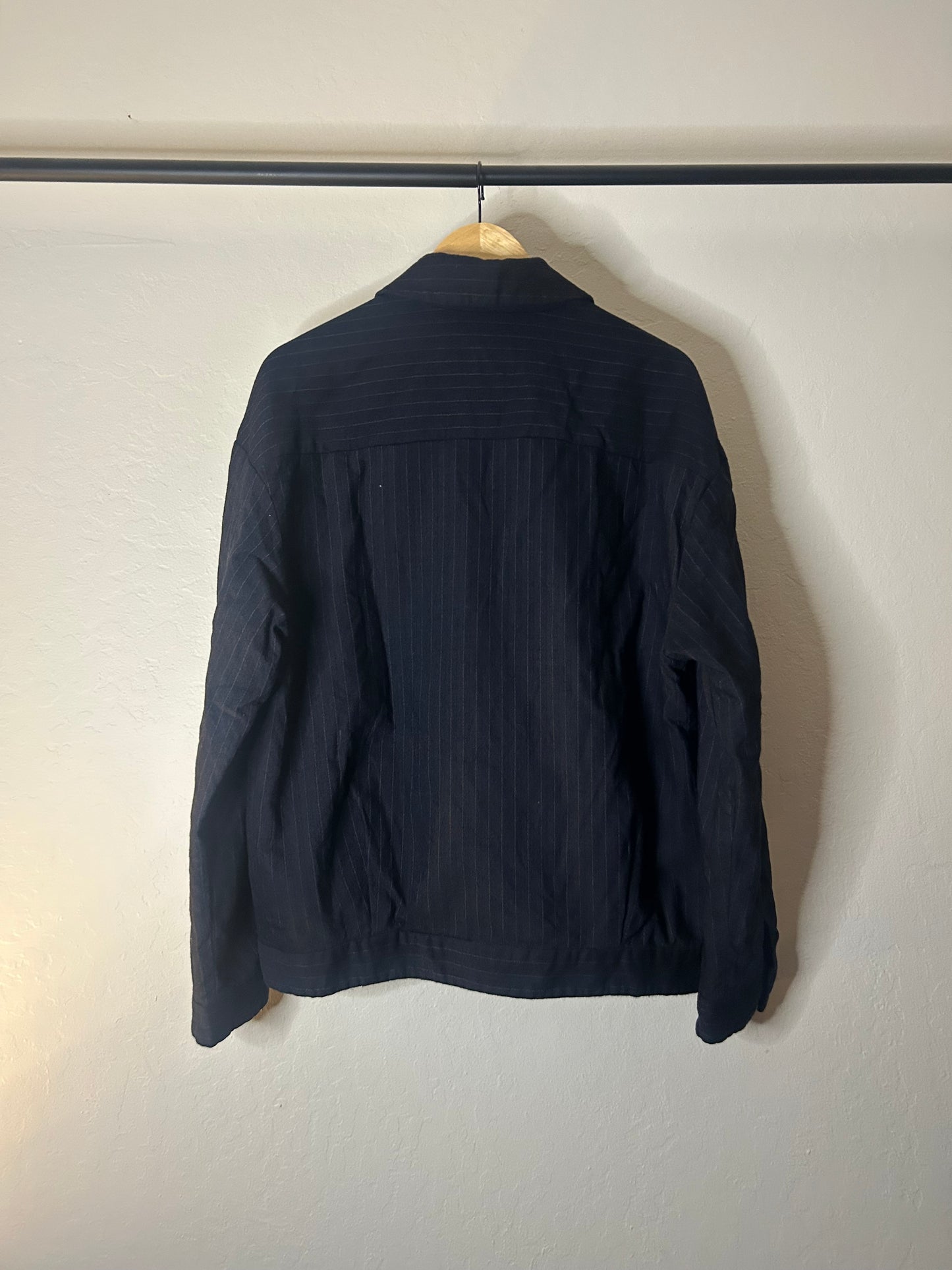 Miu Miu Navy Pinstripe Wool Jacket