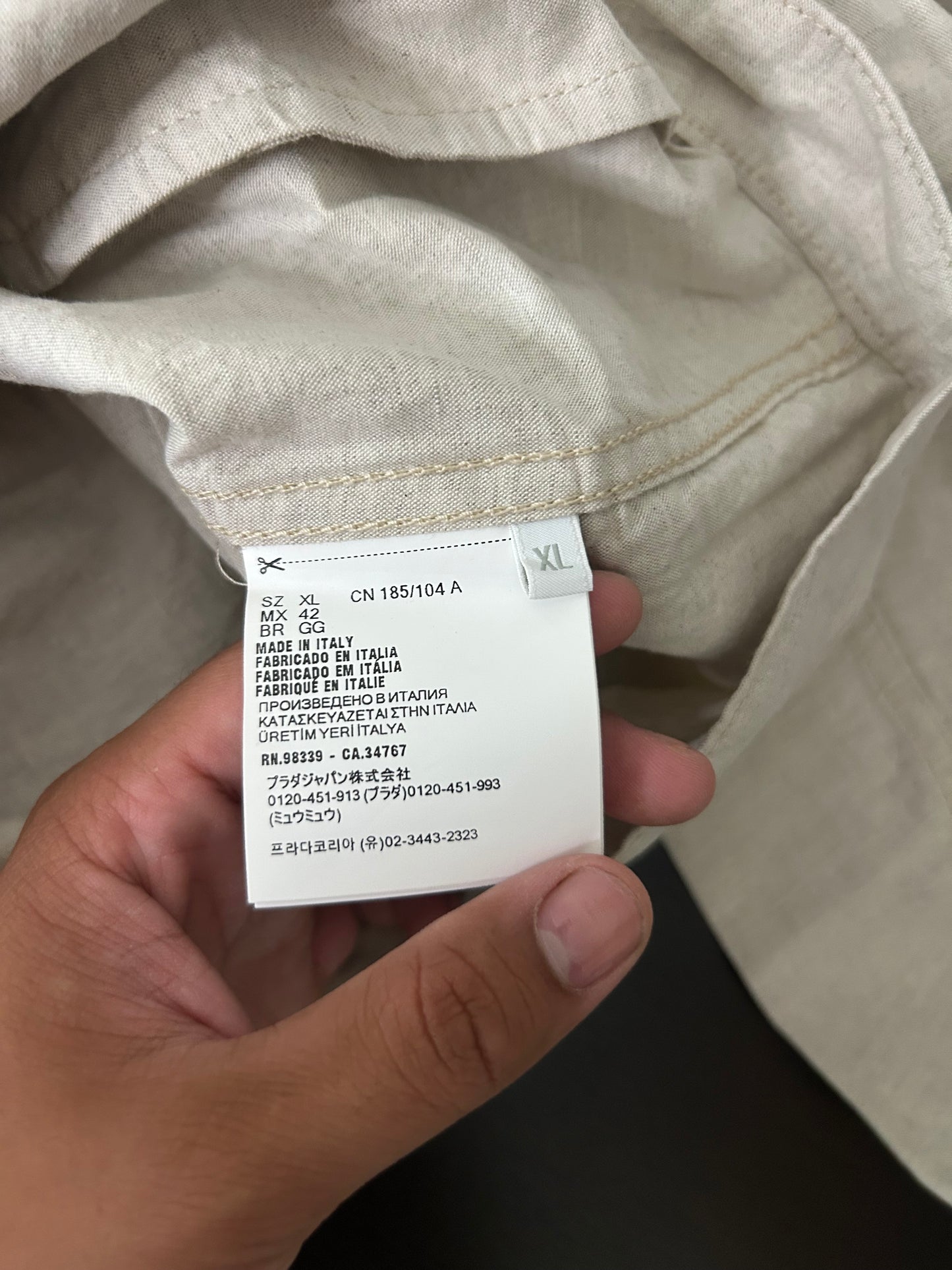 Prada White Canvas Jacket