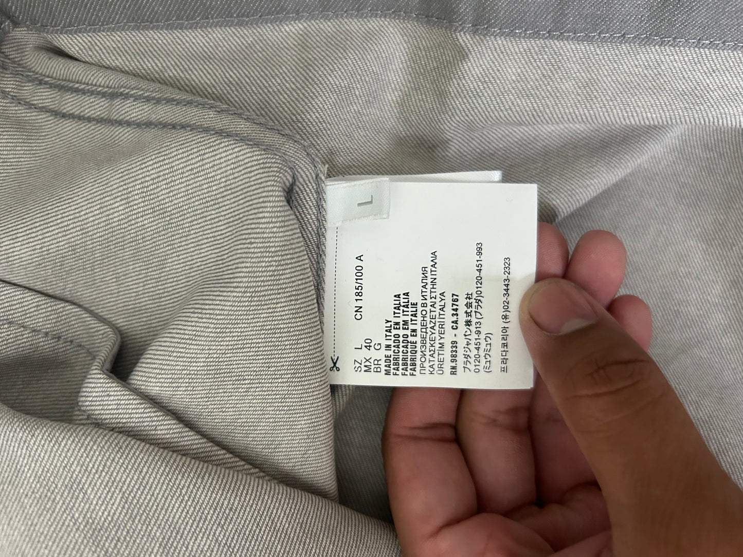 Prada Gray Multi Pocket Canvas Jacket