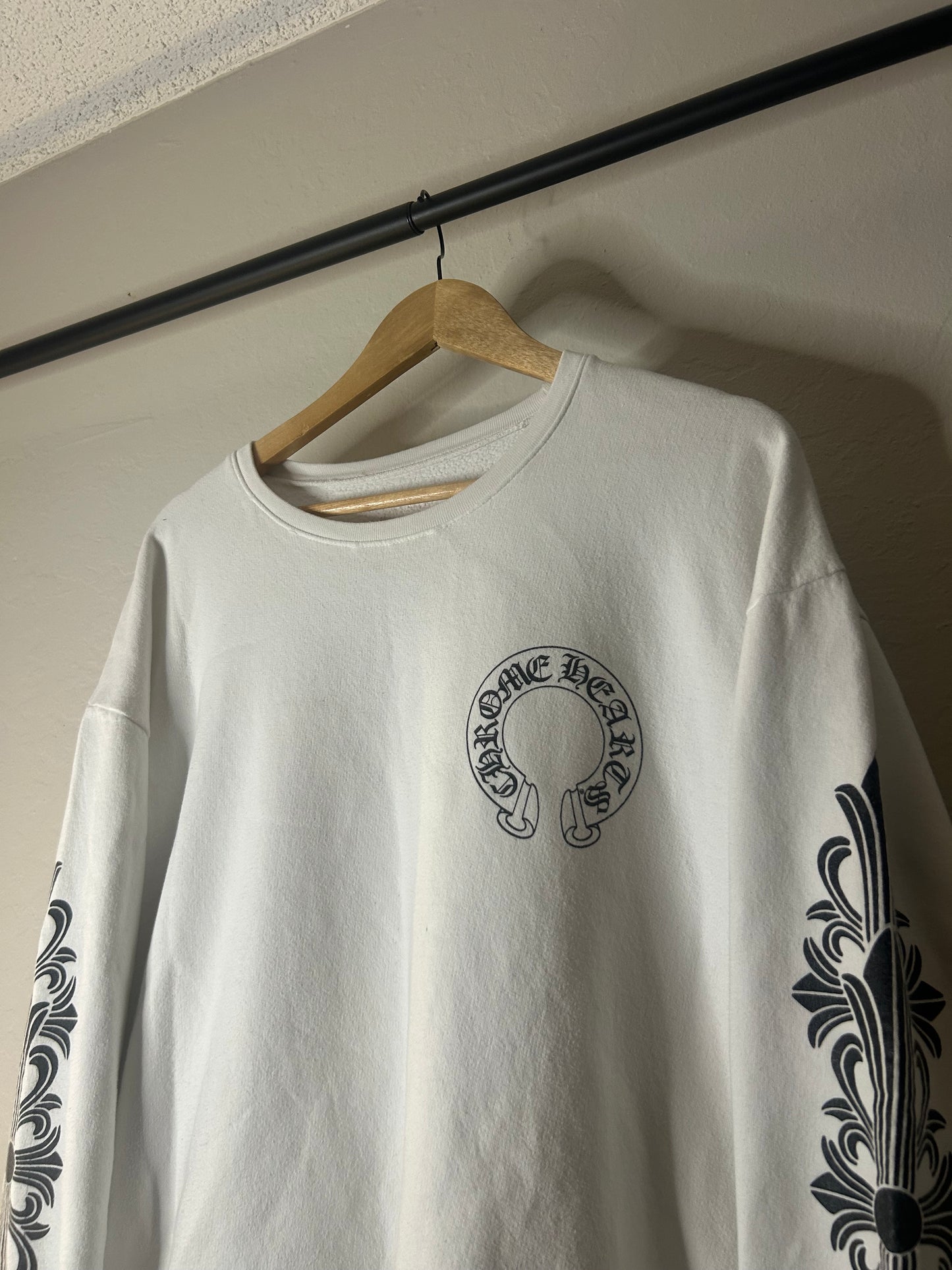 Chrome Hearts White Floral Crewneck