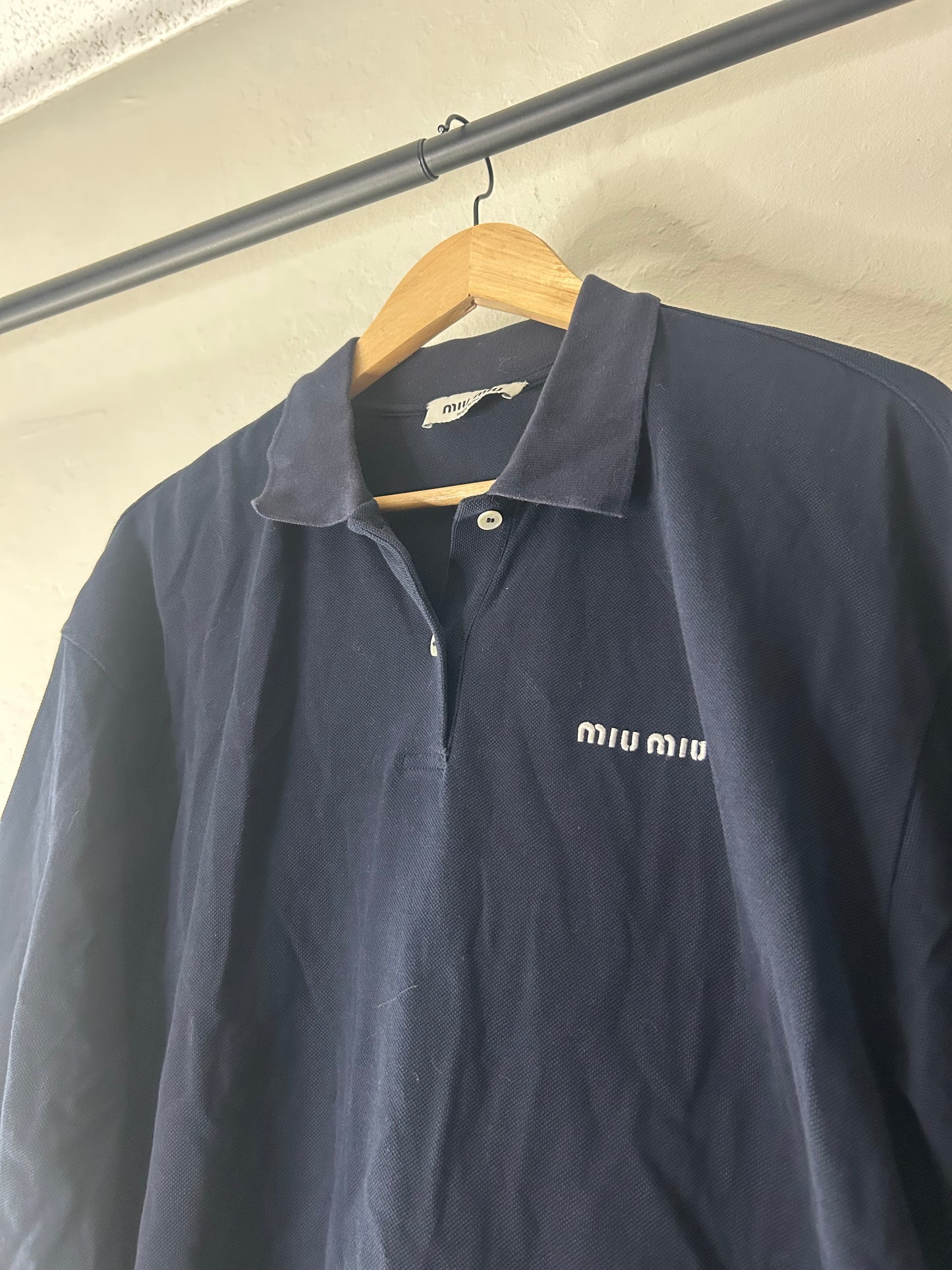 Miu Miu Navy Polo Longsleeve