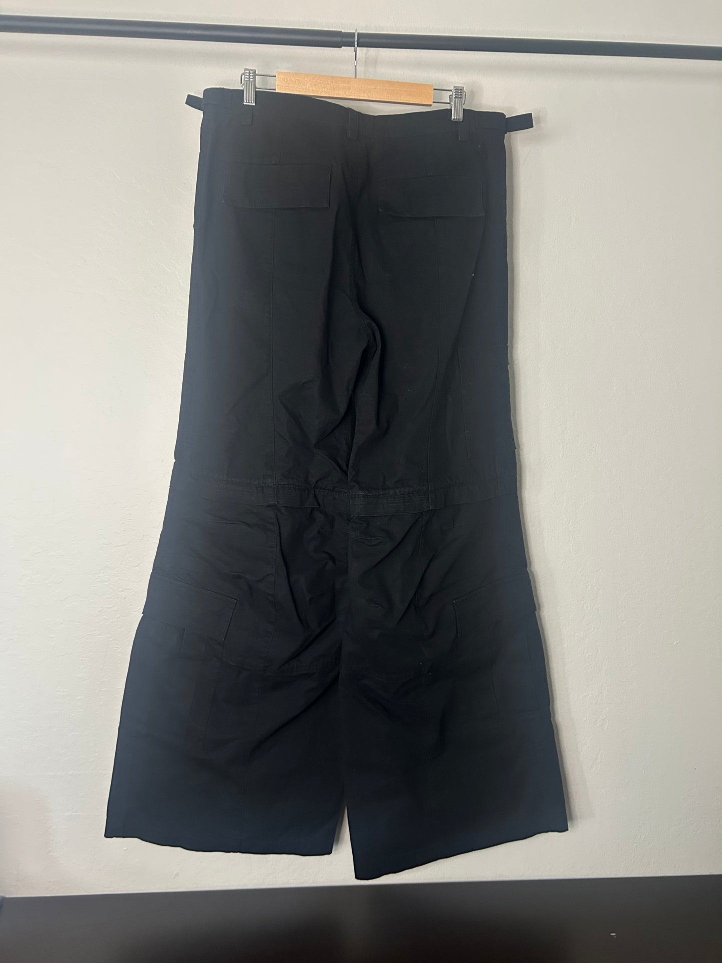 Balenciaga Black Flared Convertible Cargo Pants