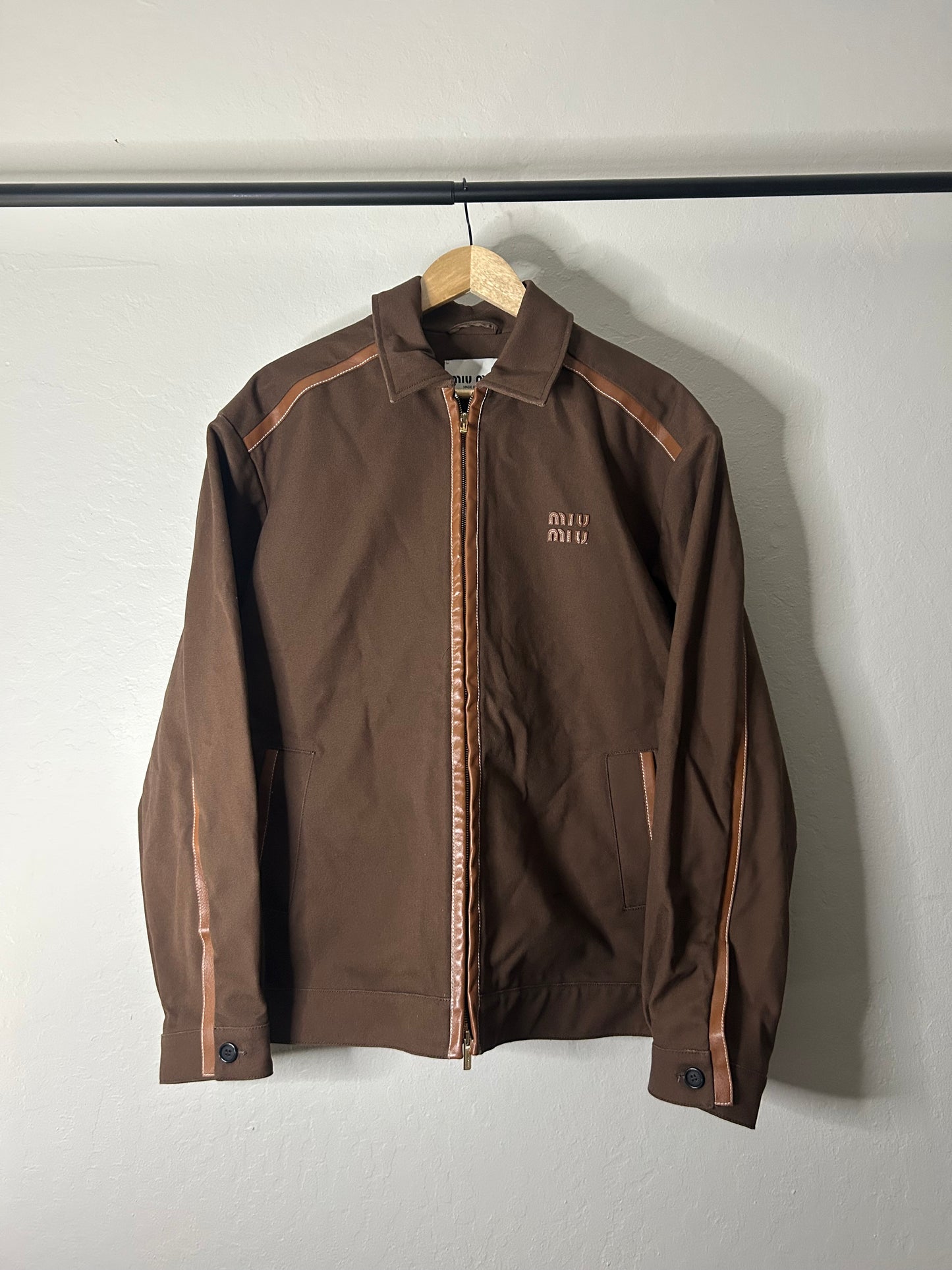 Miu Miu Brown Patchwork Work Jacket