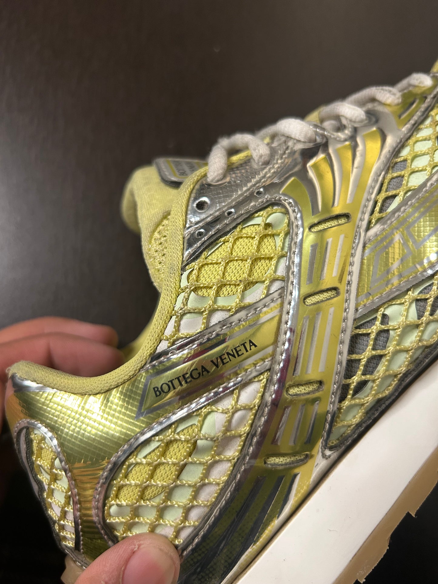 Bottega Orbit Yellow and Silver Sneaker
