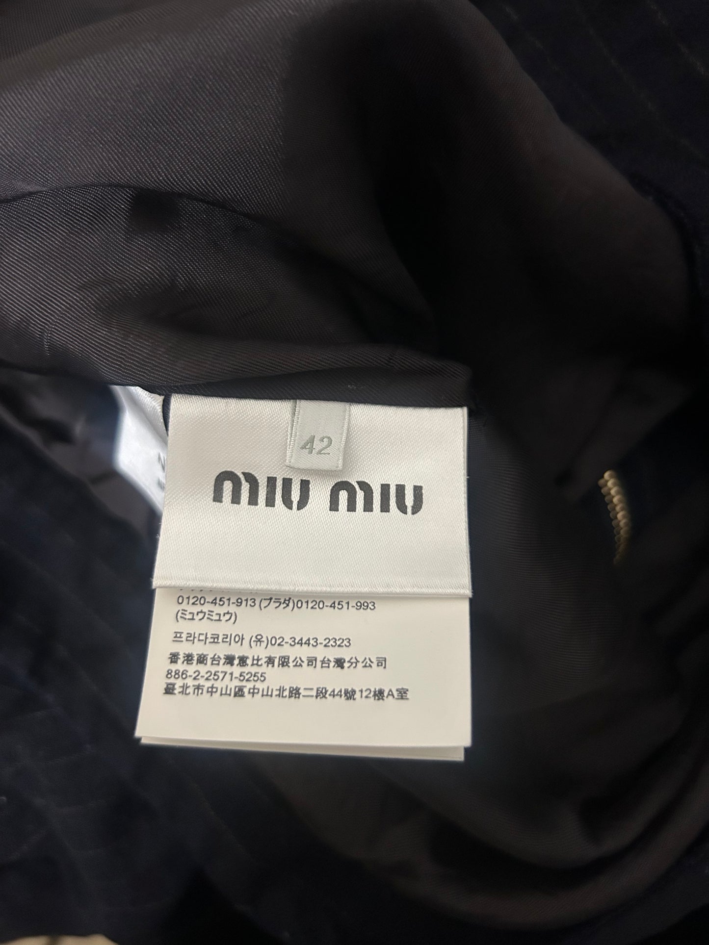 Miu Miu Navy Pinstripe Wool Jacket