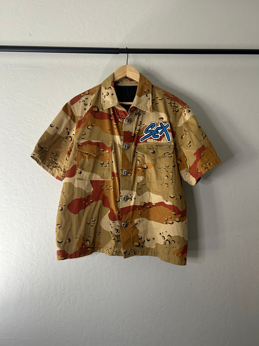 Chrome Hearts Matty Boy Camo Button Up “Sex” Shirt