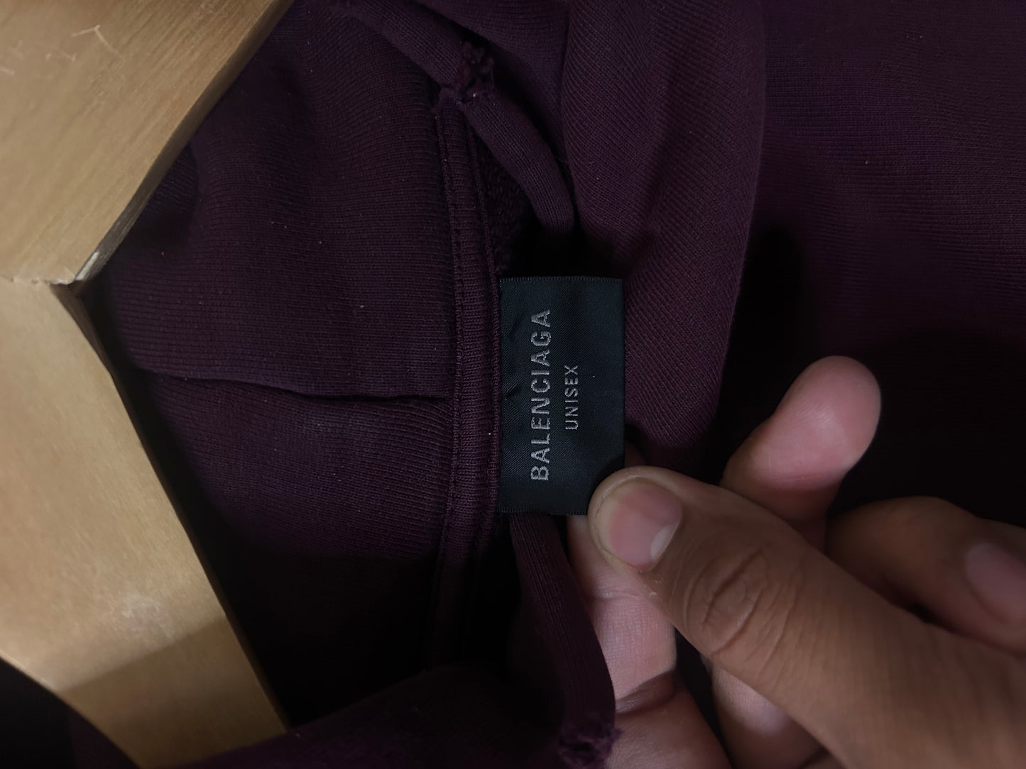 Balenciaga Burgundy Tape Hoodie