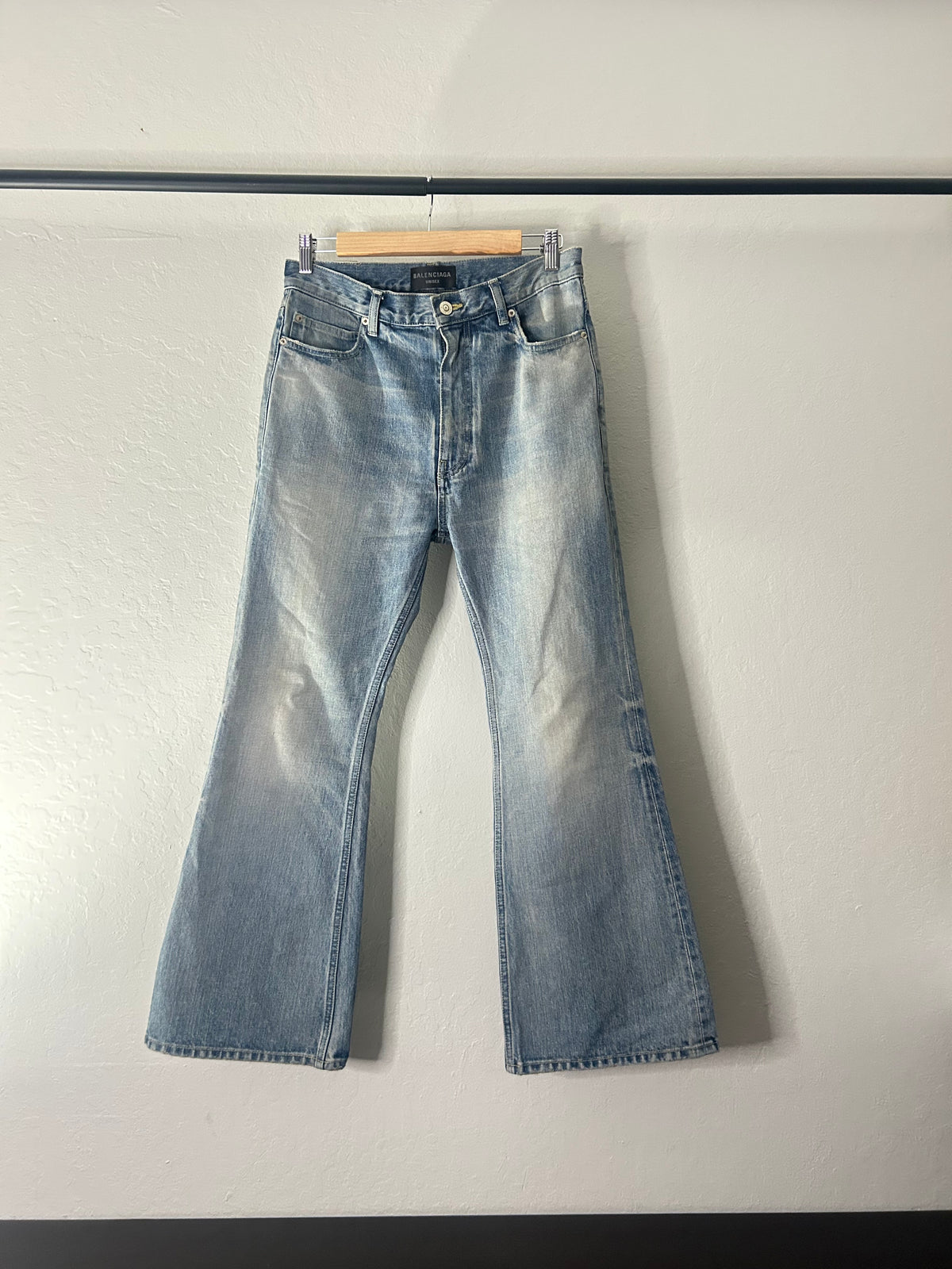Balenciaga Blue Flared Heelbite Jeans