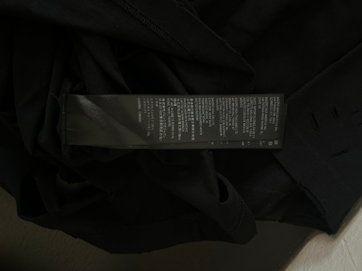 Balenciaga Distressed Black Tee