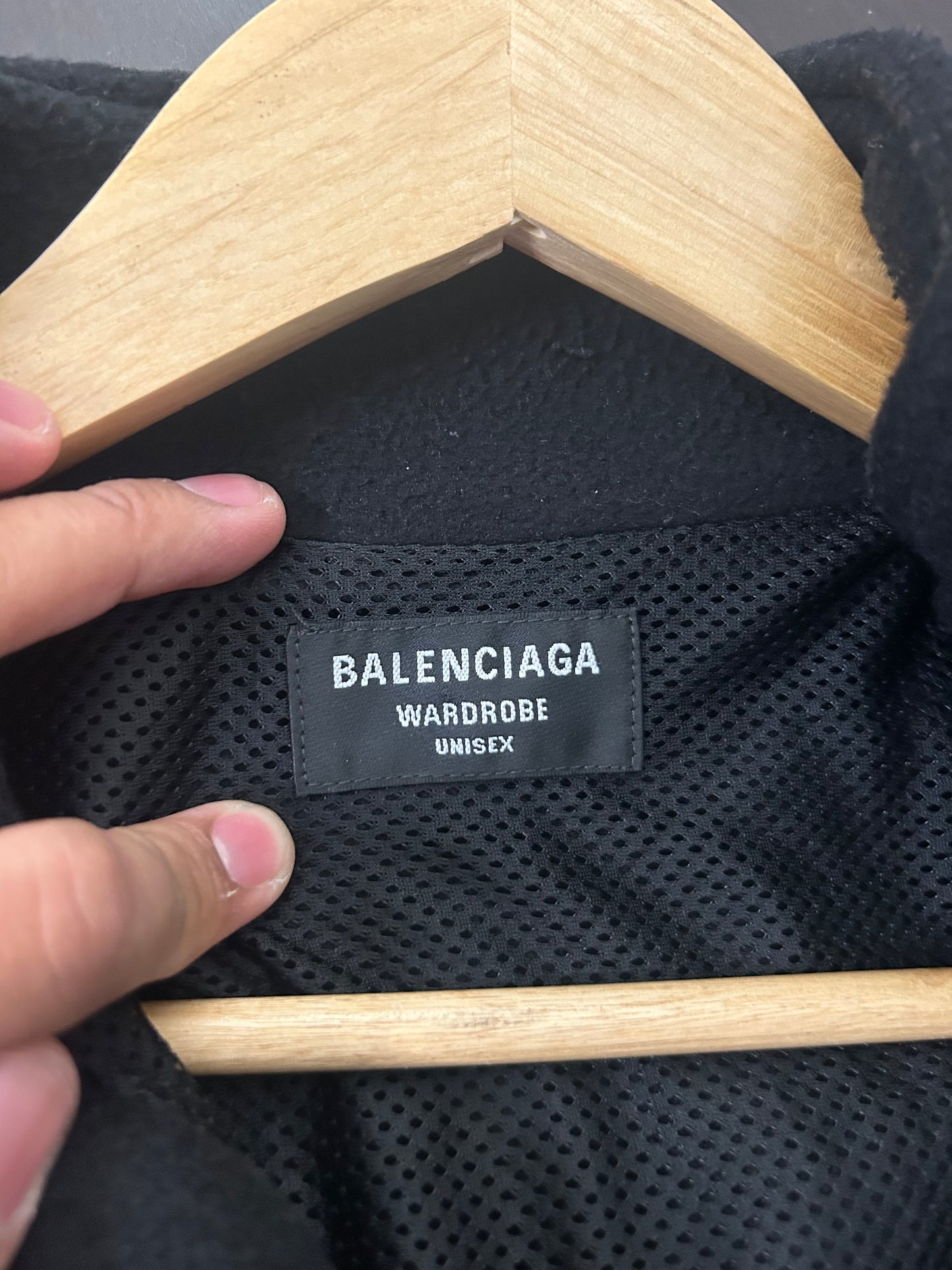 Balenciaga Sporty B Black Striped Fleece Jacket