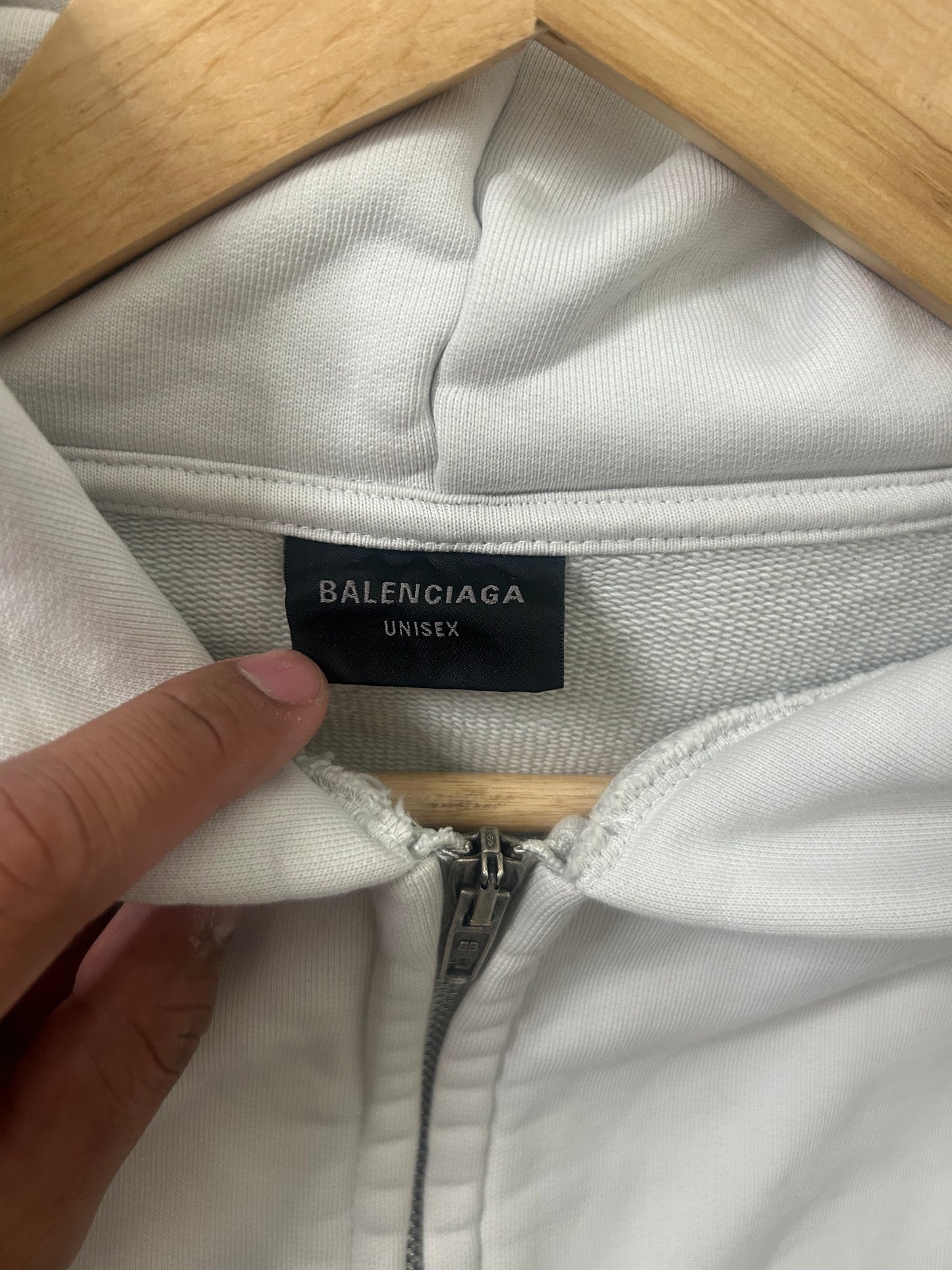 Balenciaga White Loop Logo Hoodie