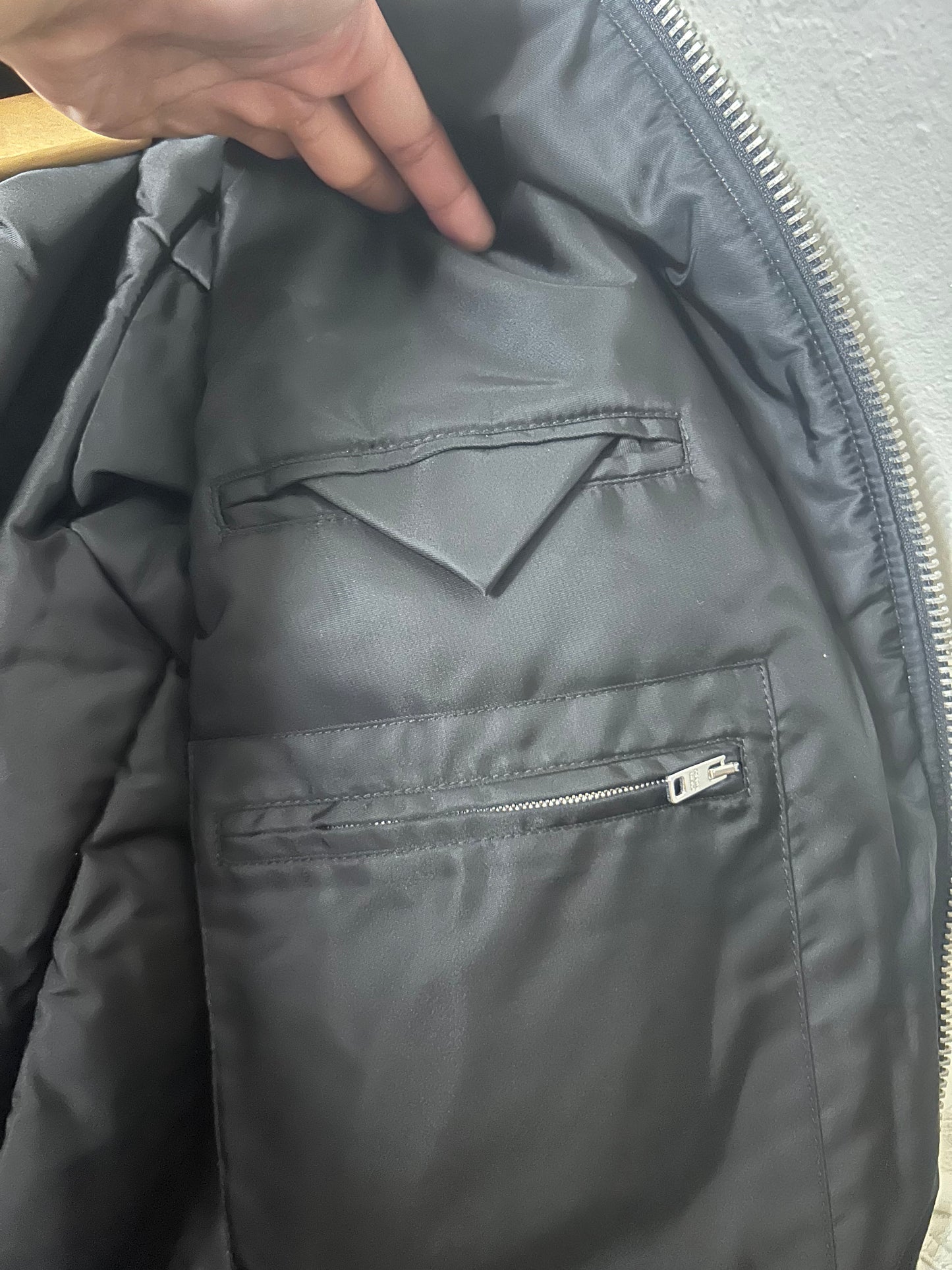 Prada Raf Simons White Leather Bomber