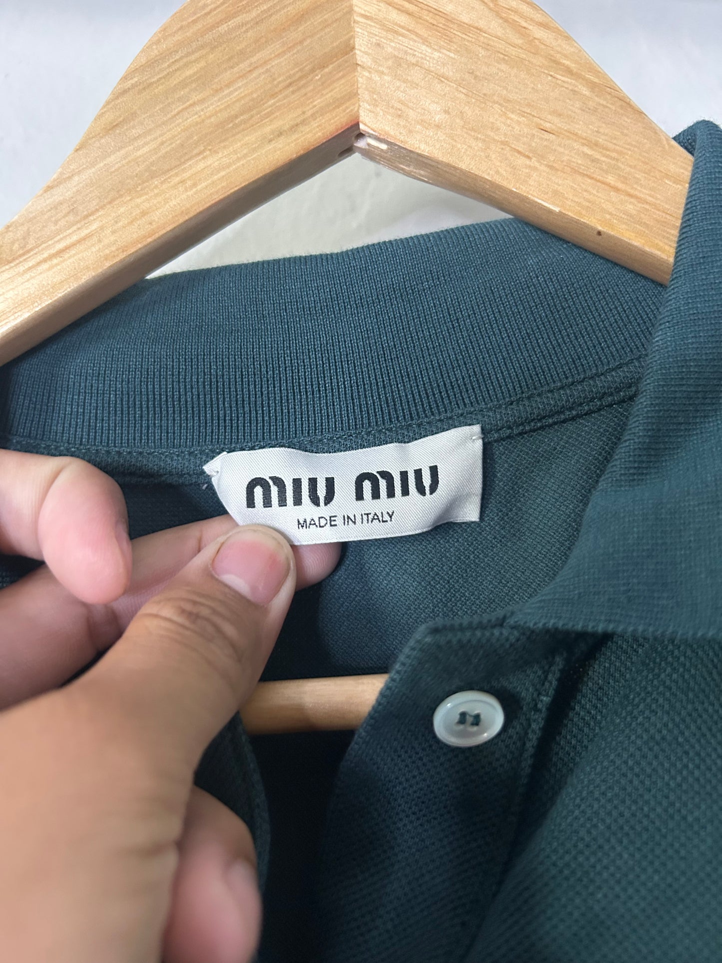 Miu Miu Green Longsleeve Polo